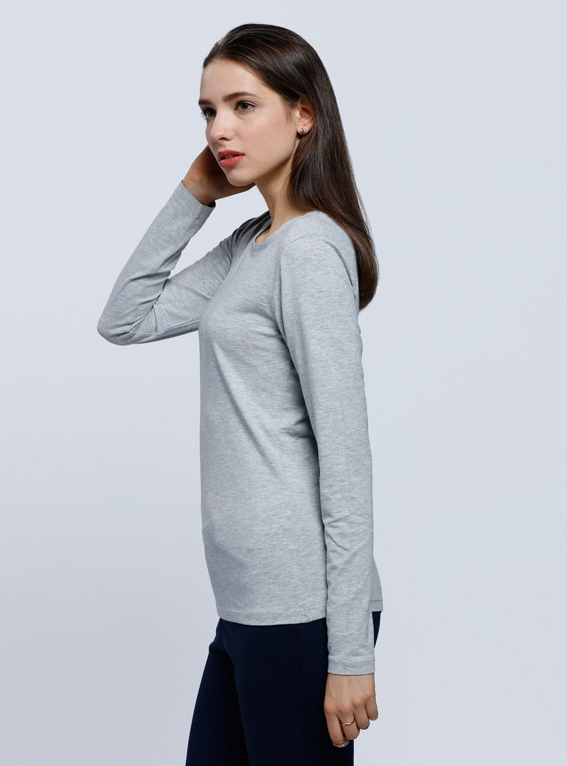 Long Sleeves Top with Round Neck-women-clothing-tshirts-image-3