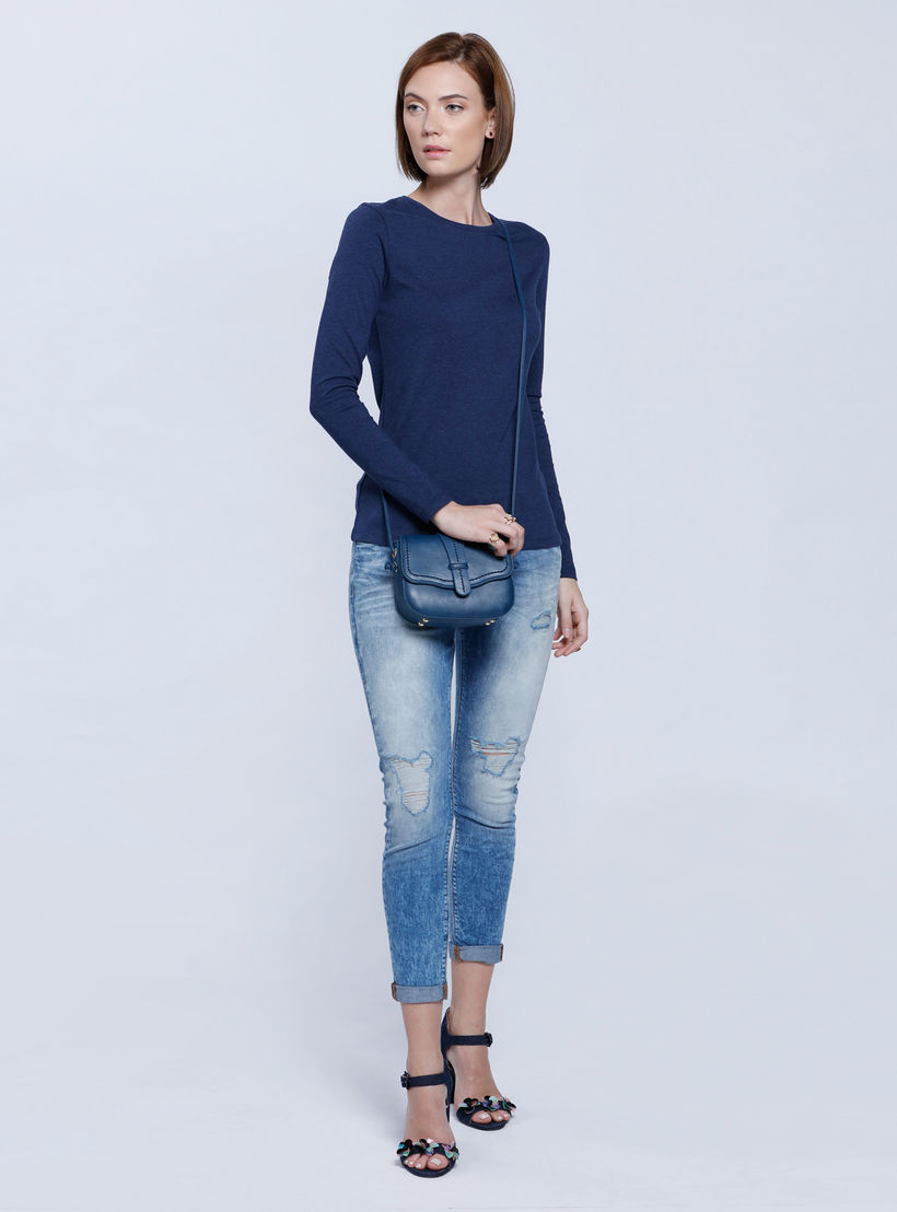 Long Sleeves T-Shirt with Round Neck-women-clothing-tshirts-image-1