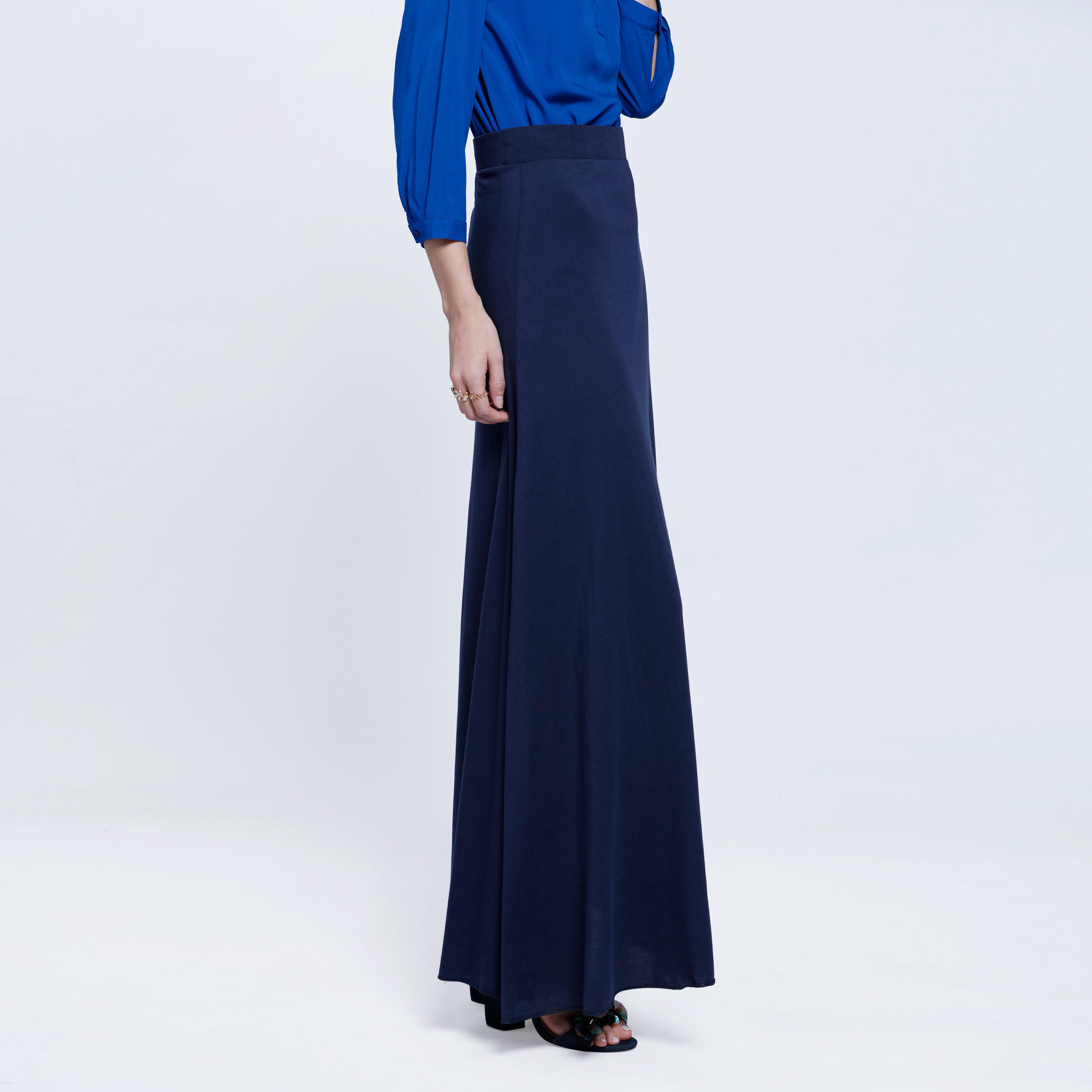 تنورة طويلة بخصر مطاطي-women-clothing-bottoms-skirts-image-3