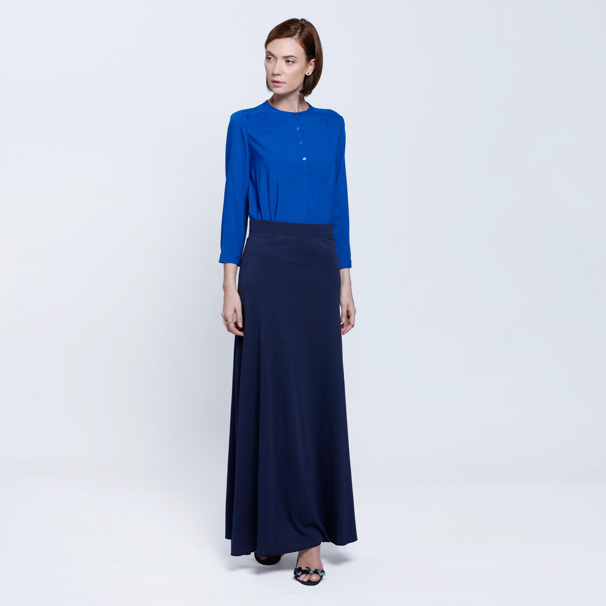 تنورة طويلة بخصر مطاطي-women-clothing-bottoms-skirts-image-1