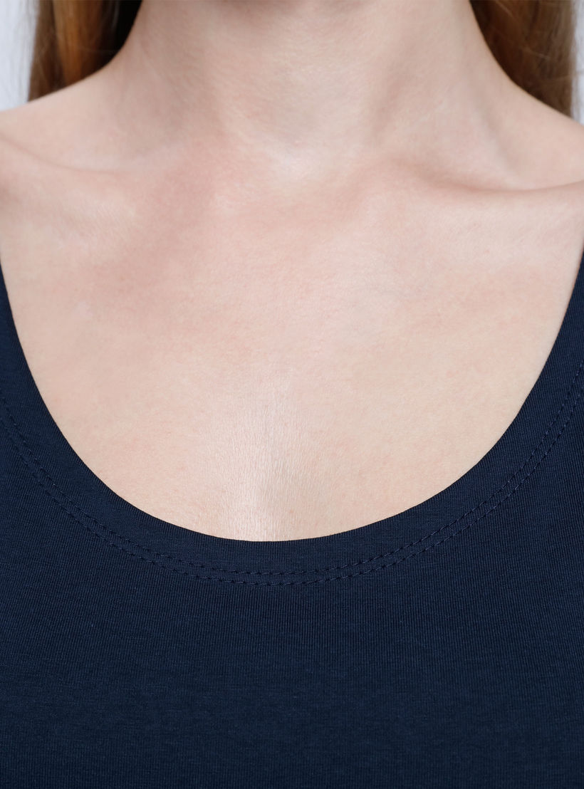 Sleeves Long Top with Round Neck-women-clothing-tshirts-image-2