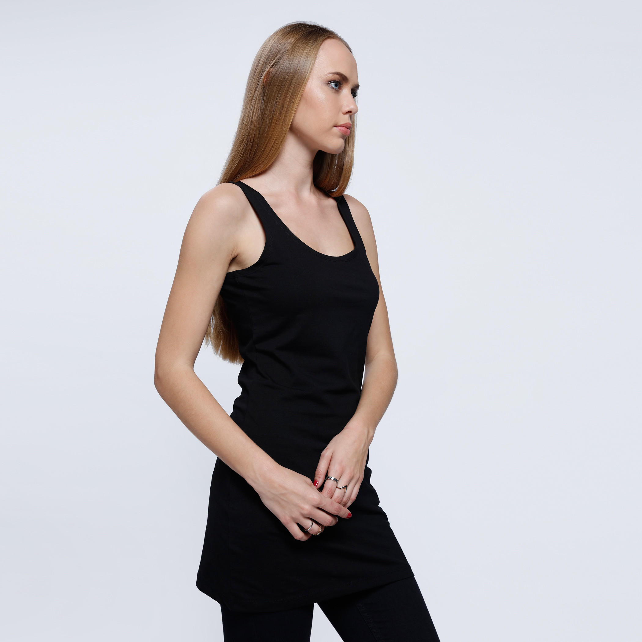 Sleeveless Long Vest Top with Round Neck-women-clothing-tshirts-image-3