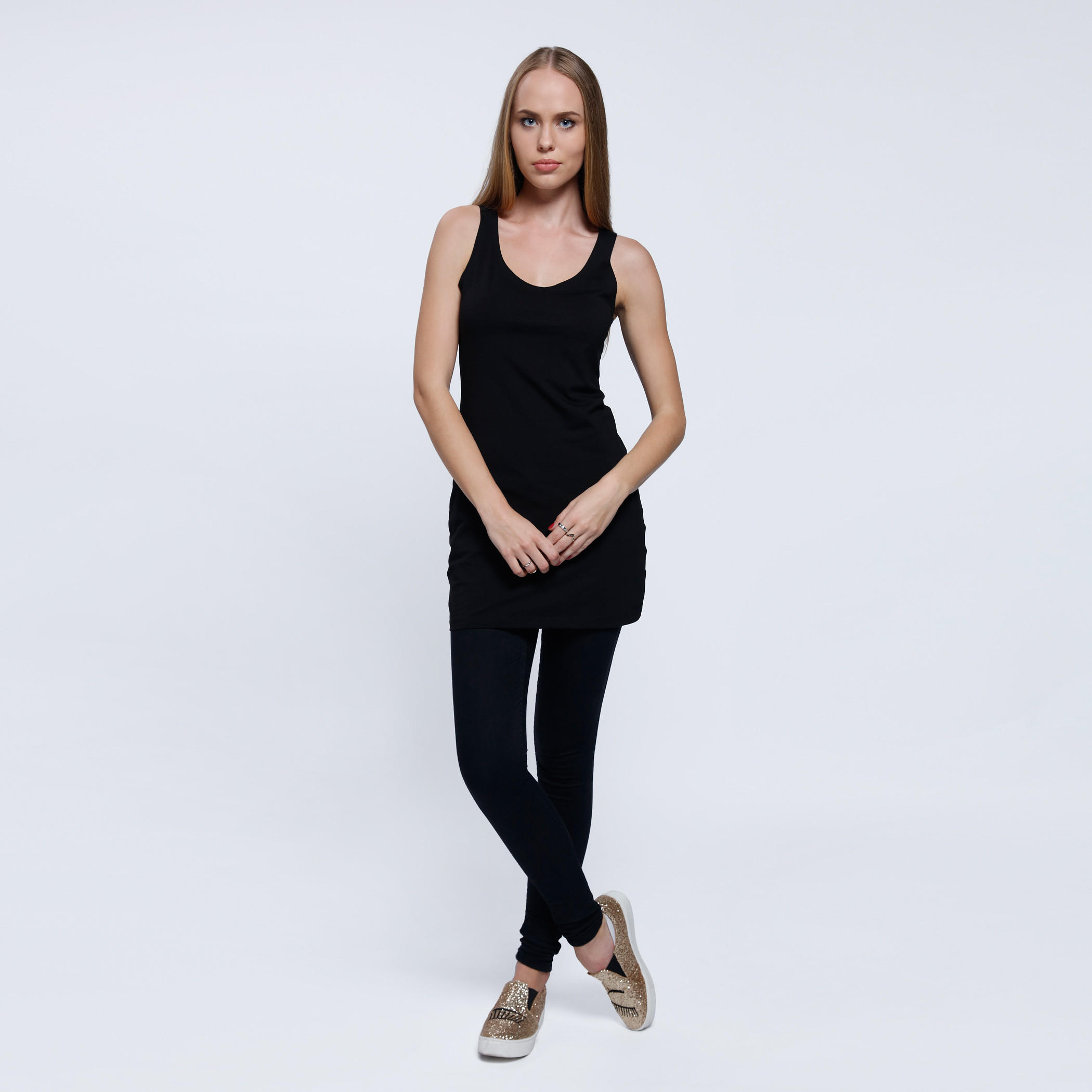 Sleeveless Long Vest Top with Round Neck-women-clothing-tshirts-image-5