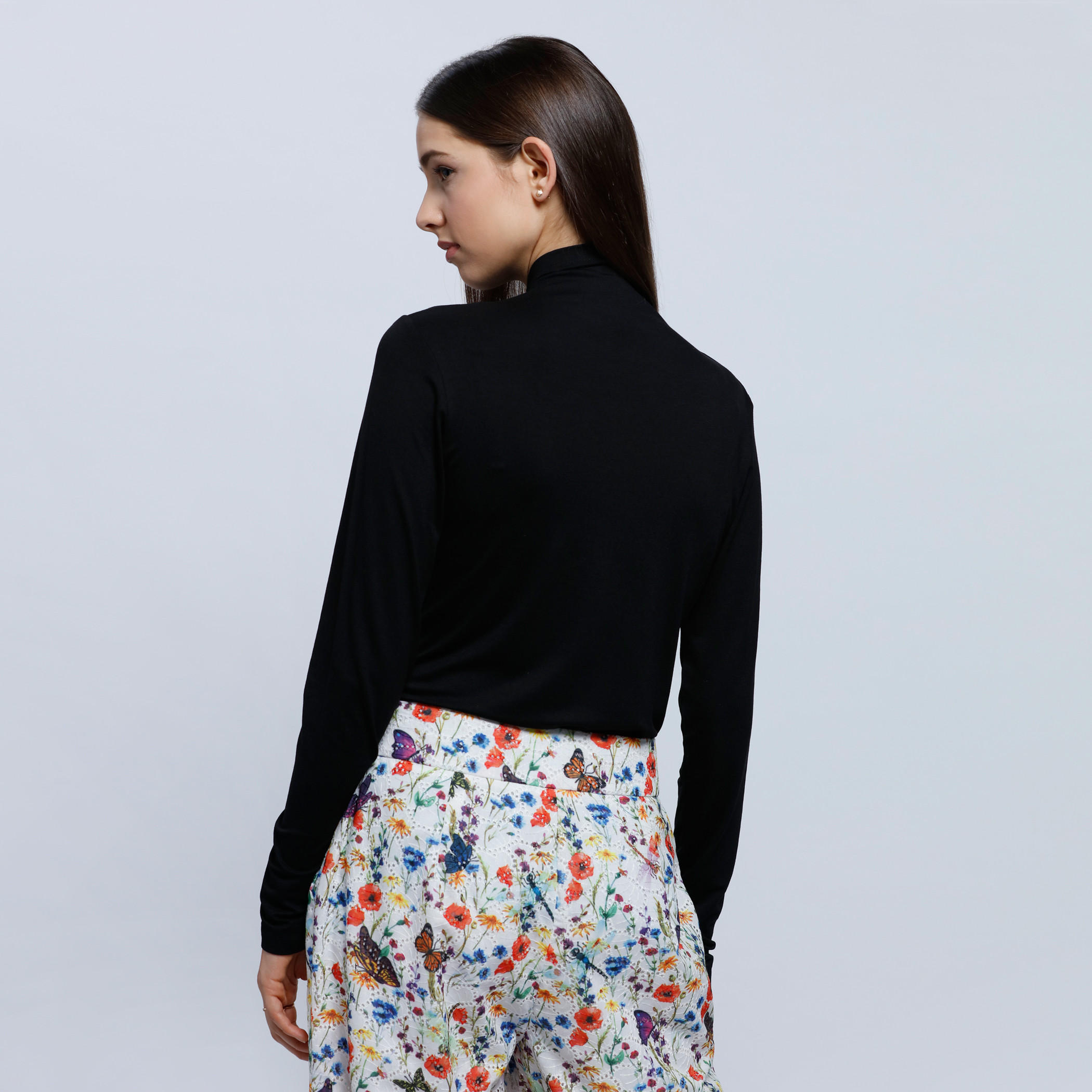 Embroidered T-Shirt with Long Sleeves and Turtle Neck-women-clothing-tshirts-image-2