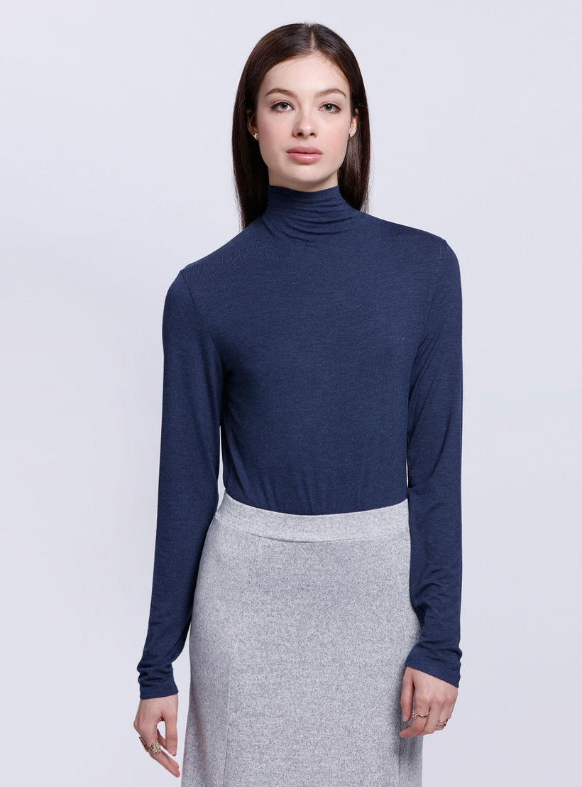 Turtle Neck T-Shirt with Long Sleeves-women-clothing-tshirts-image-5