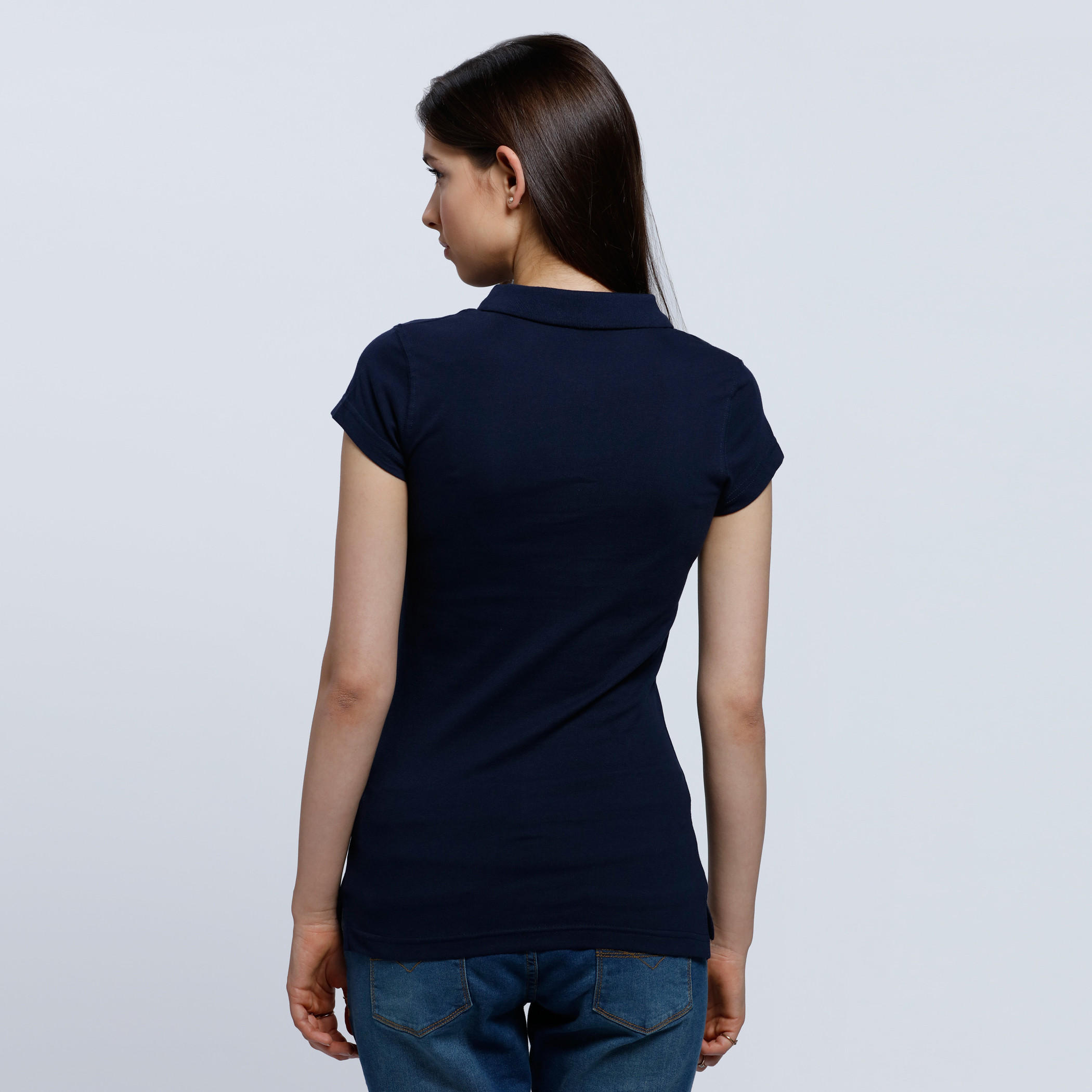 Polo Neck T-Shirt with Short Sleeves-women-clothing-tshirts-image-2