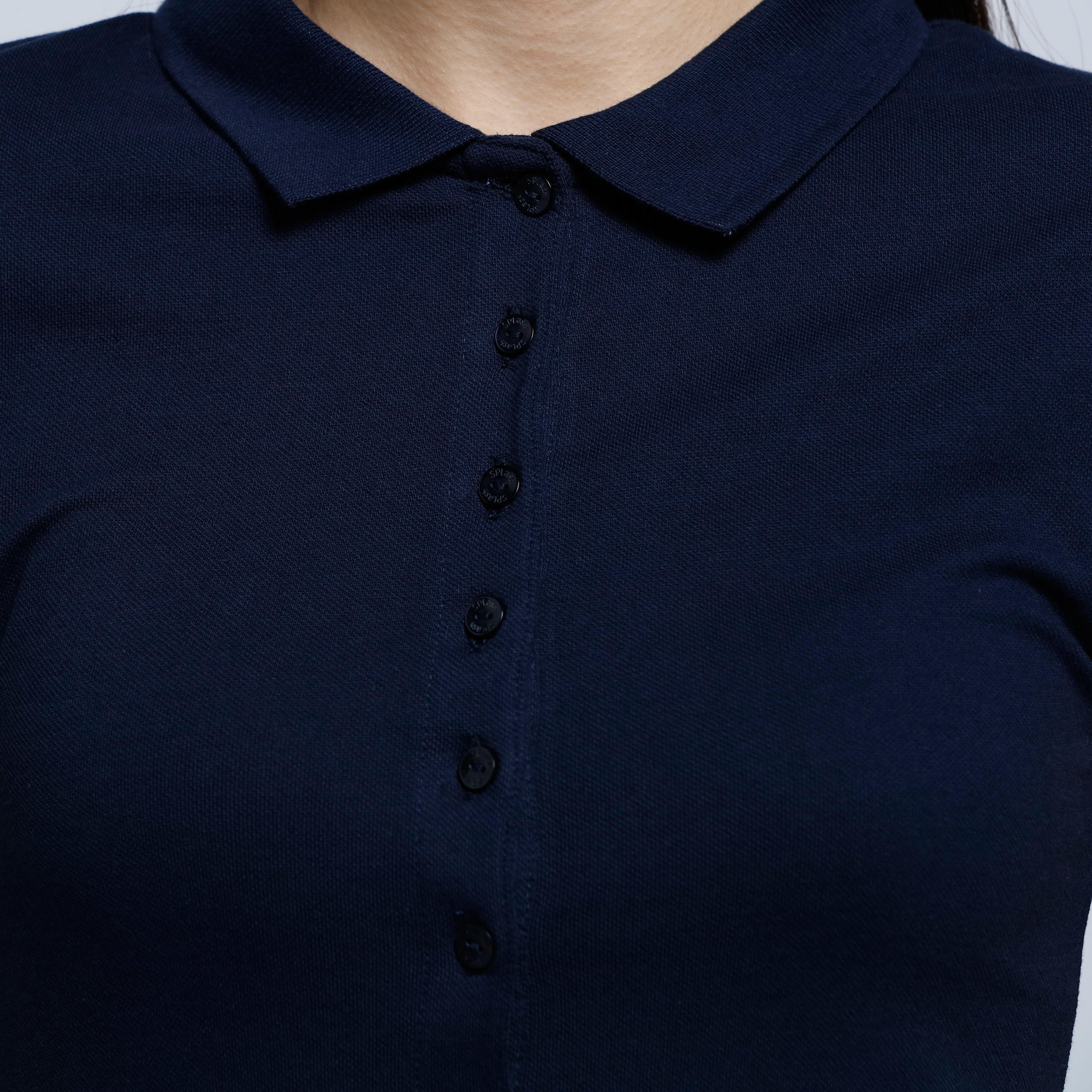 Polo Neck T-Shirt with Short Sleeves-women-clothing-tshirts-image-4