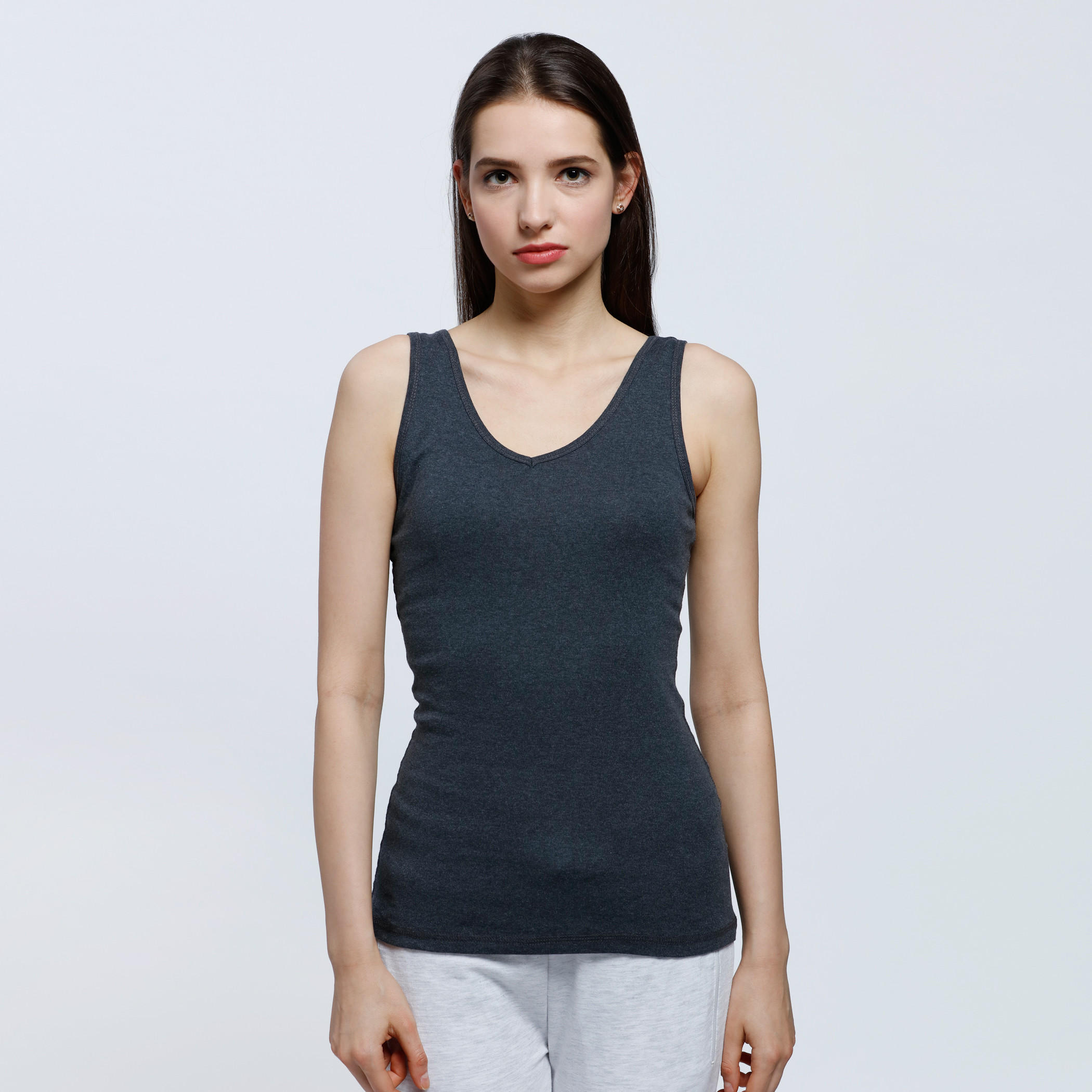 Sleeveless Vest with V-Neck-women-clothing-tshirts-image-1