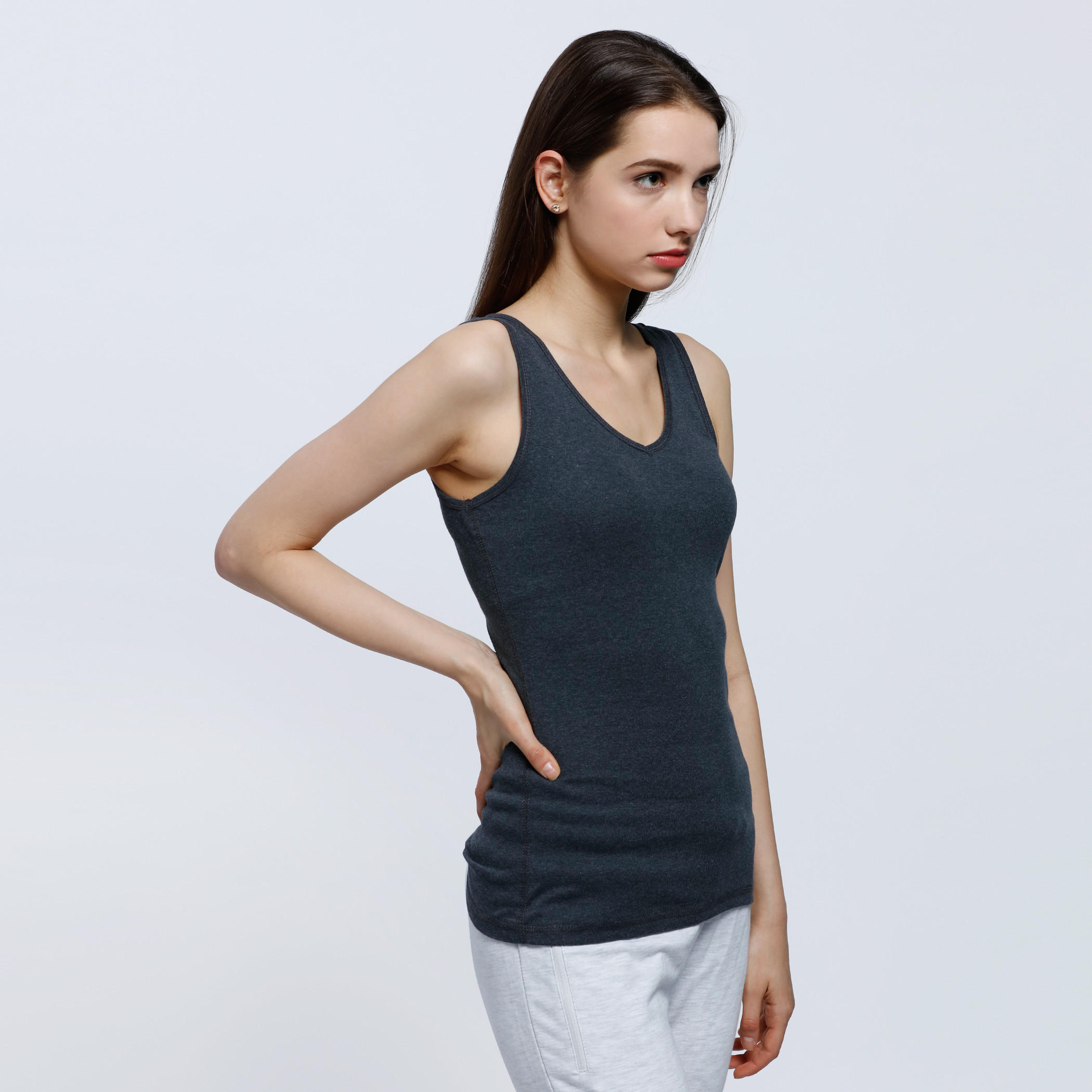Sleeveless Vest with V-Neck-women-clothing-tshirts-image-3
