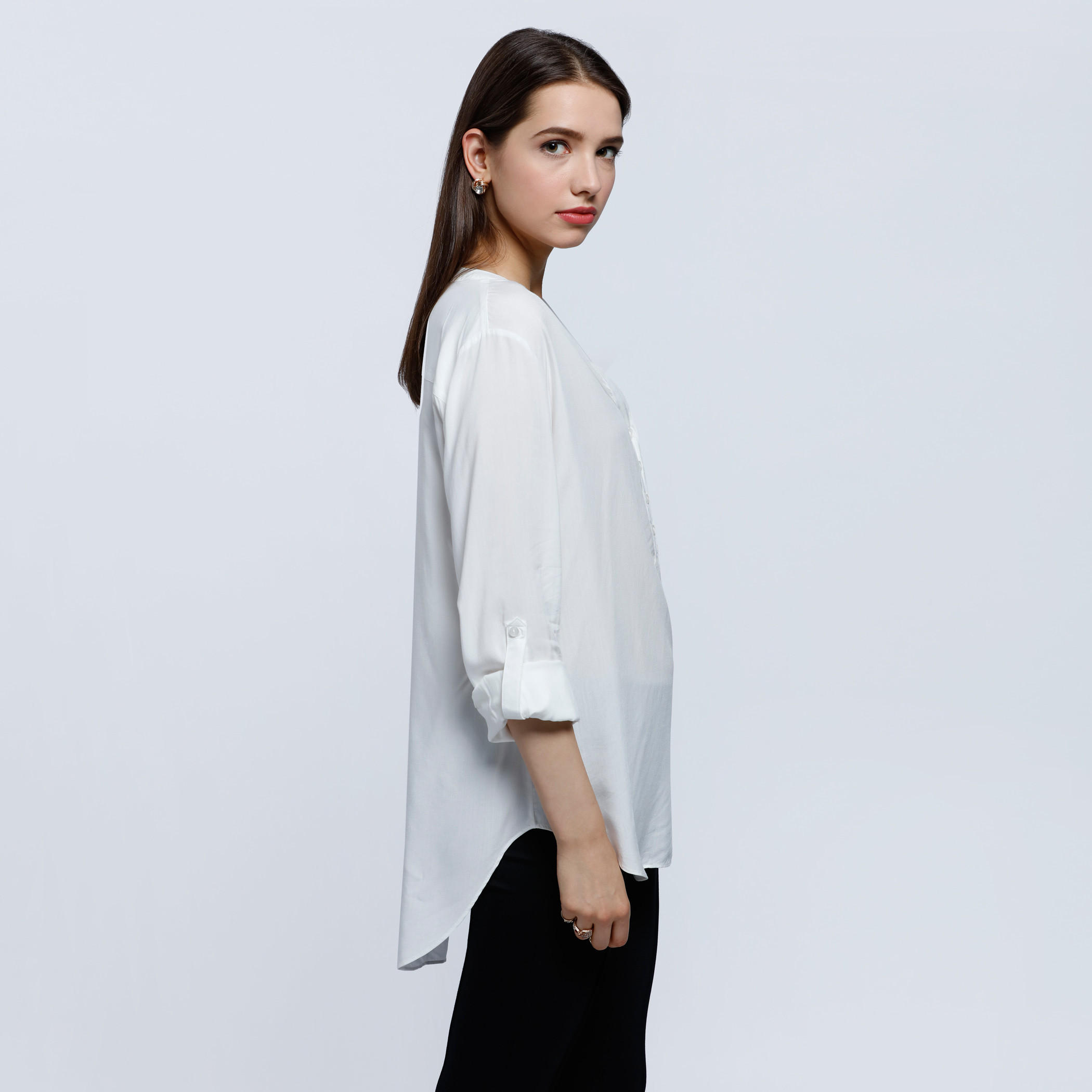 Roll Up Sleeves Top-women-clothing-shirtsandblouses-blouses-image-3