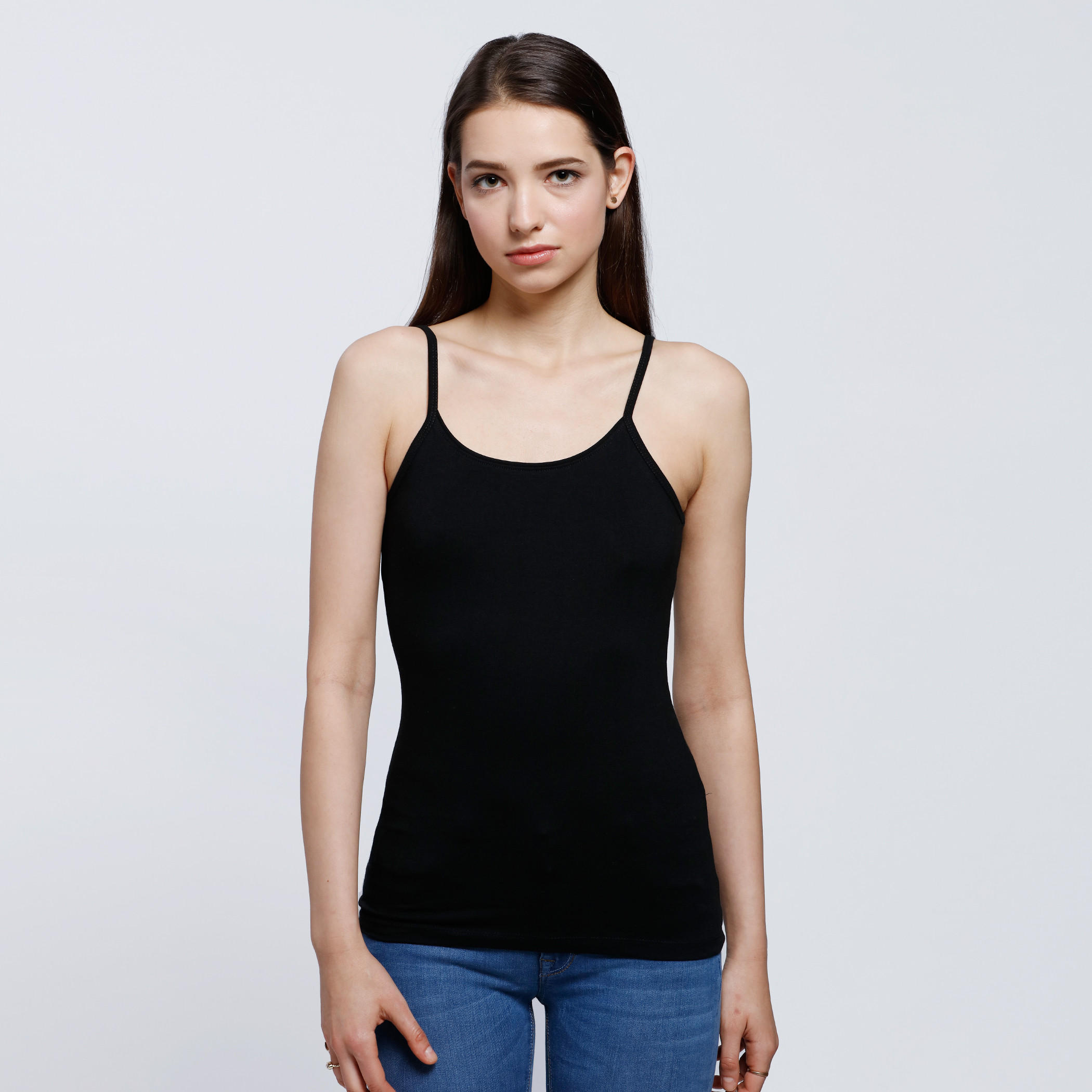 Round Neck Spaghetti Vest-women-clothing-tshirts-image-1