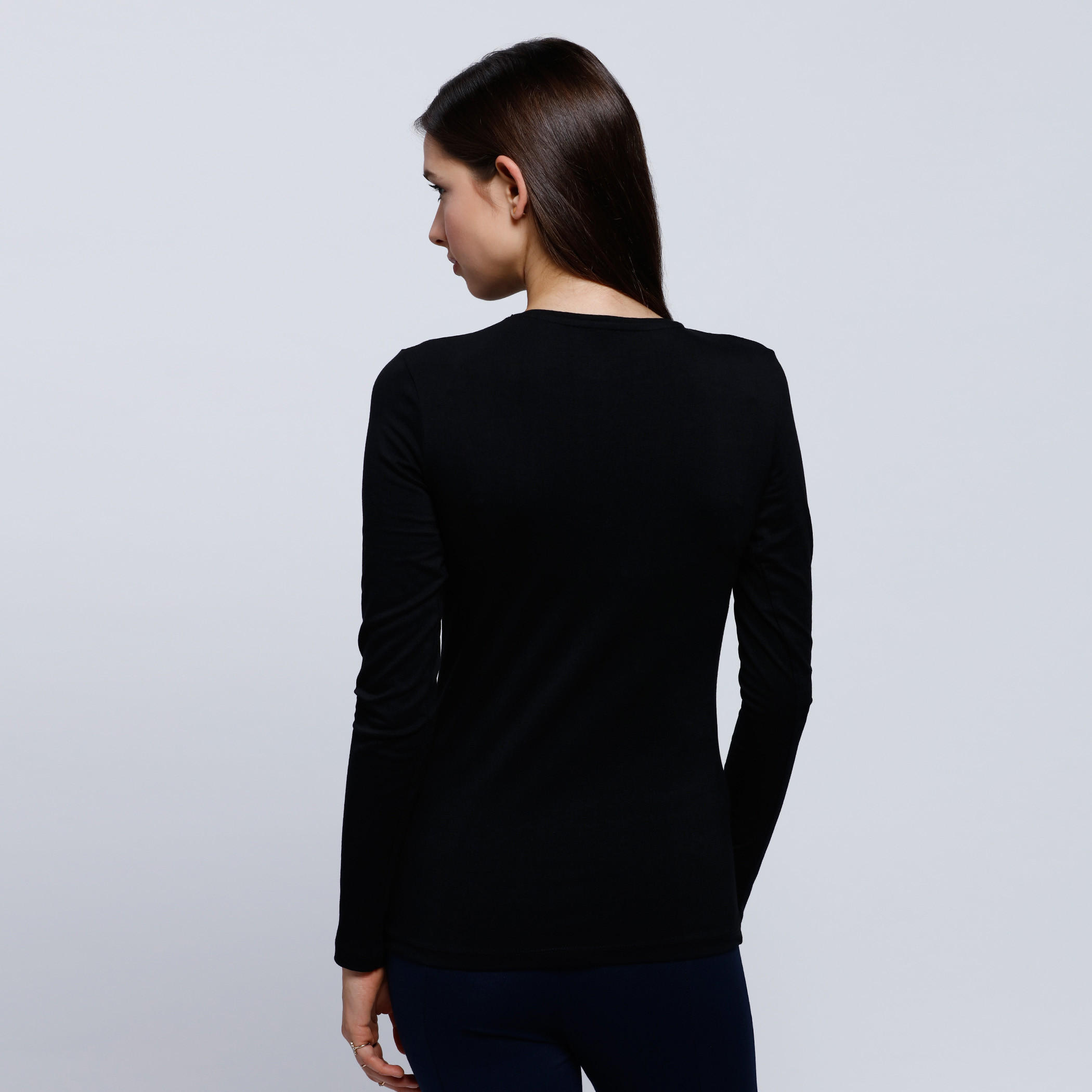 Crew Neck T-Shirt with Long Sleeves-women-clothing-tshirts-image-7
