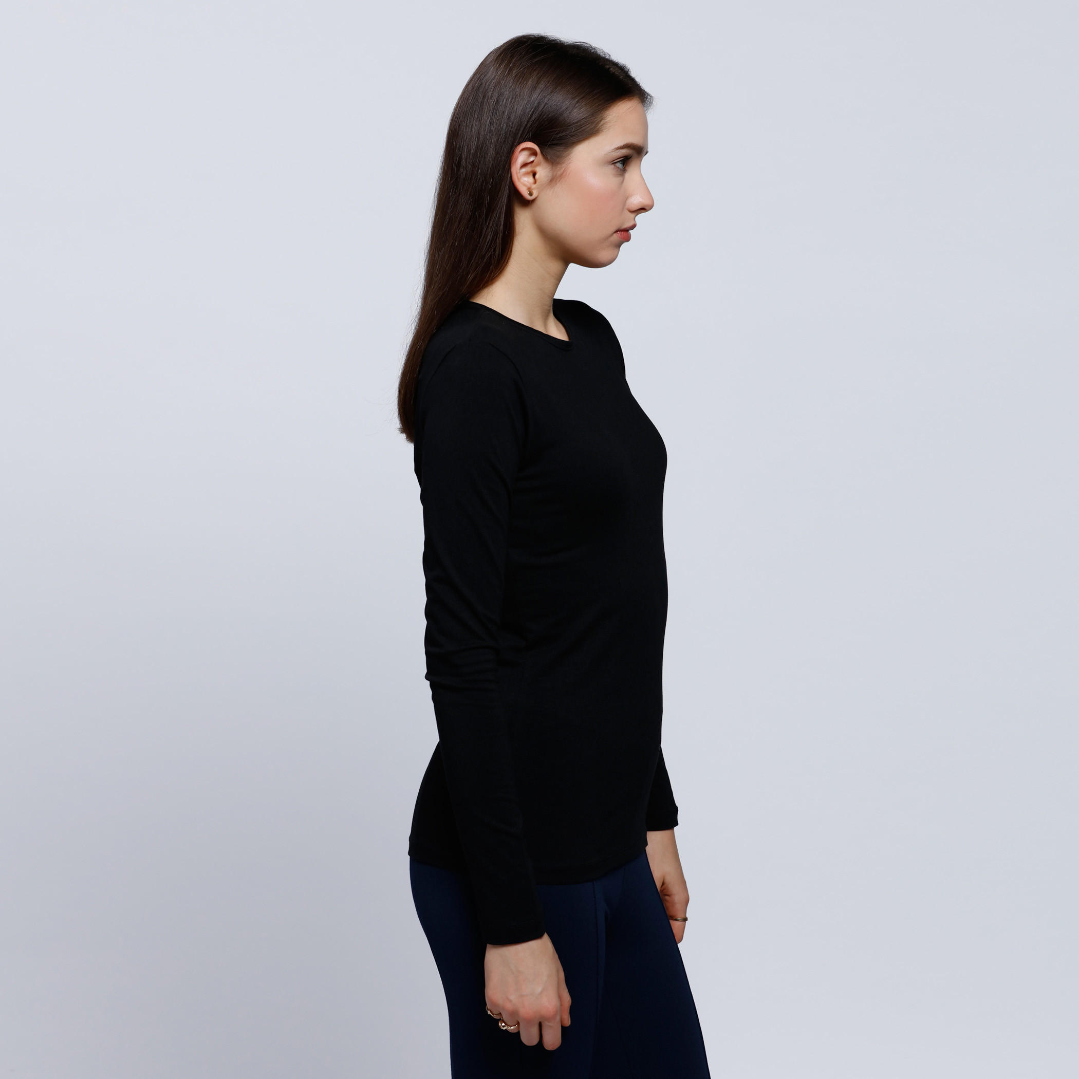 Crew Neck T-Shirt with Long Sleeves-women-clothing-tshirts-image-8