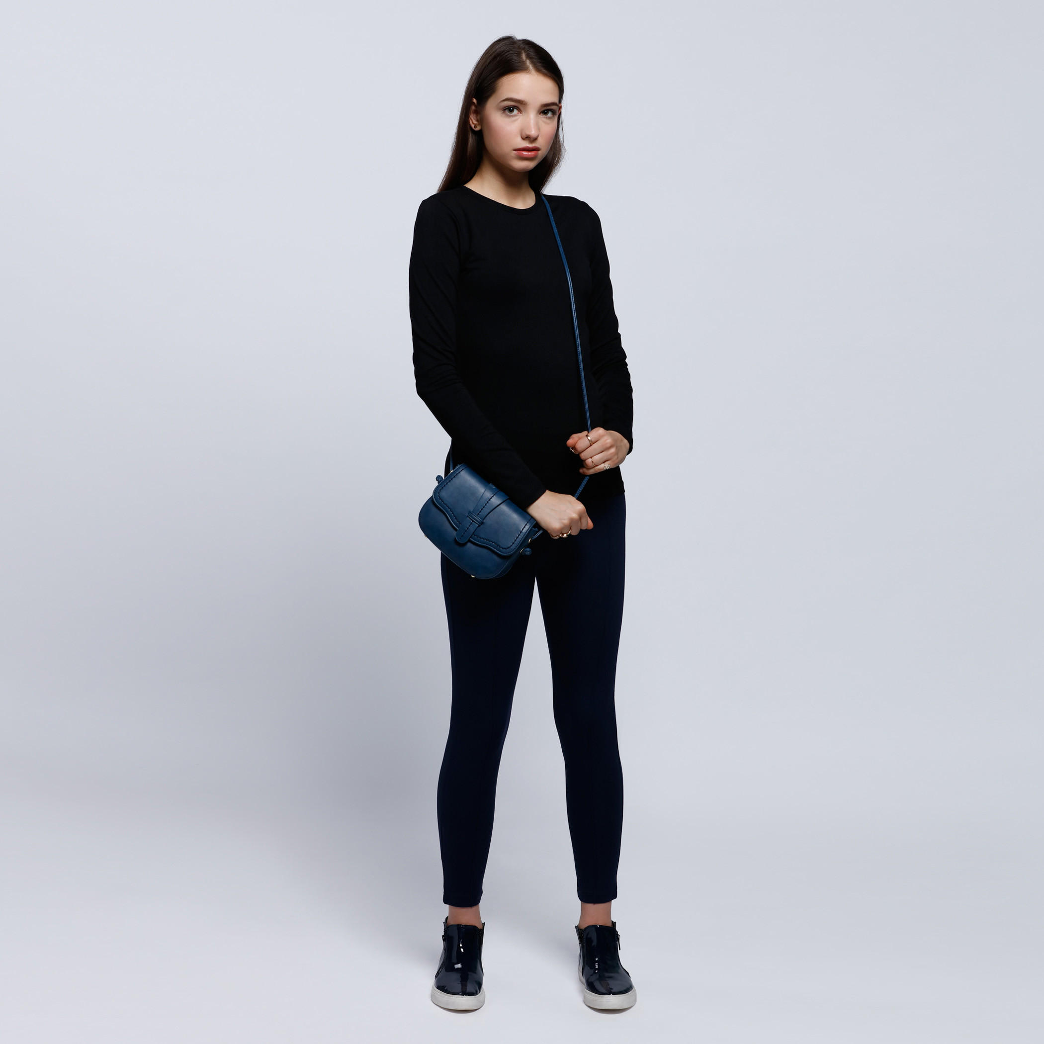 Crew Neck T-Shirt with Long Sleeves-women-clothing-tshirts-image-10