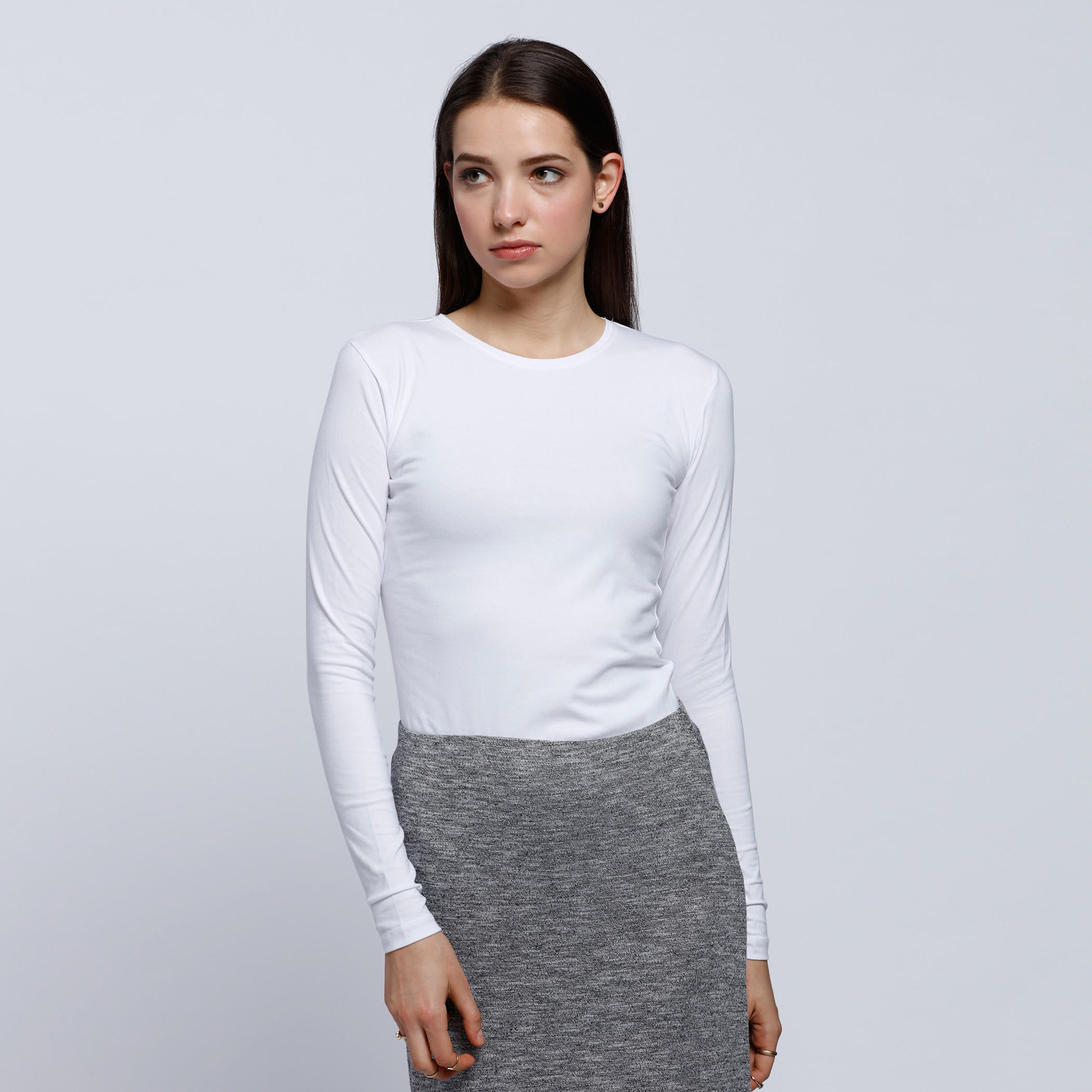 Crew Neck T-Shirt with Long Sleeves-women-clothing-tshirts-image-11