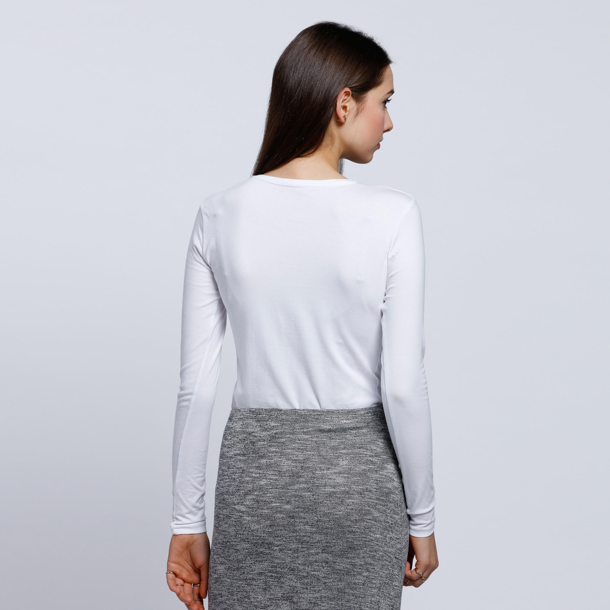 Crew Neck T-Shirt with Long Sleeves-women-clothing-tshirts-image-12