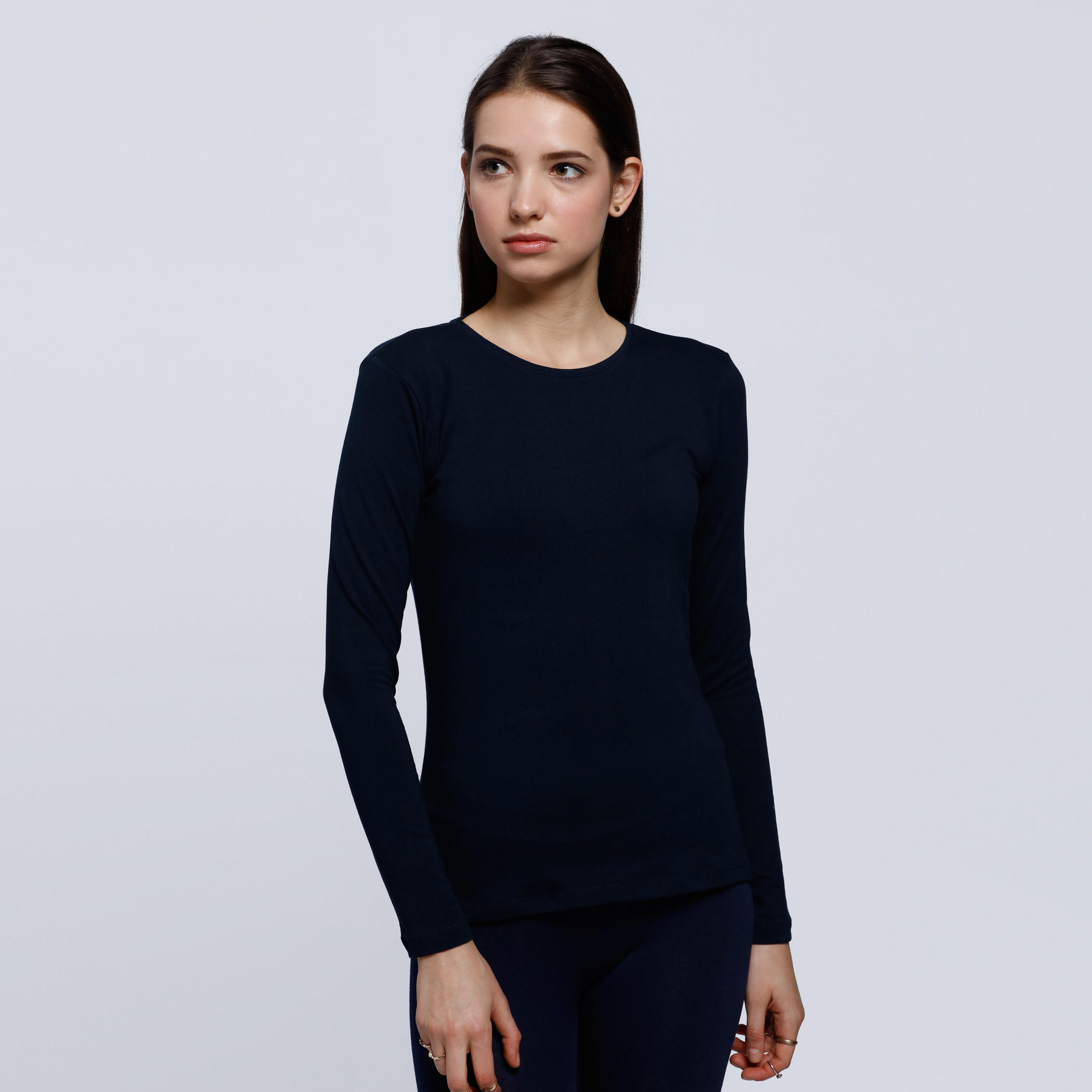 Crew Neck T-Shirt with Long Sleeves-women-clothing-tshirts-image-16