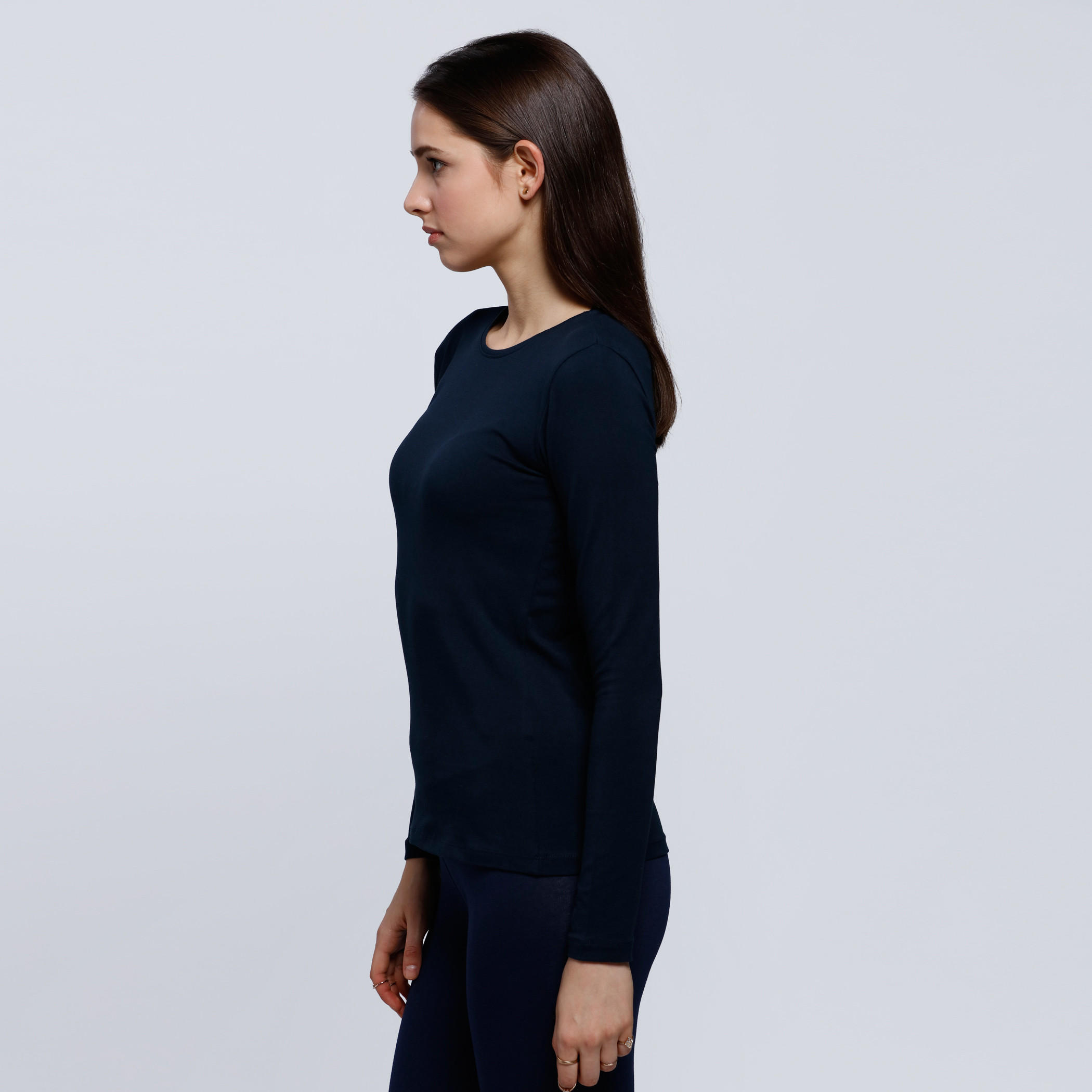 Crew Neck T-Shirt with Long Sleeves-women-clothing-tshirts-image-18