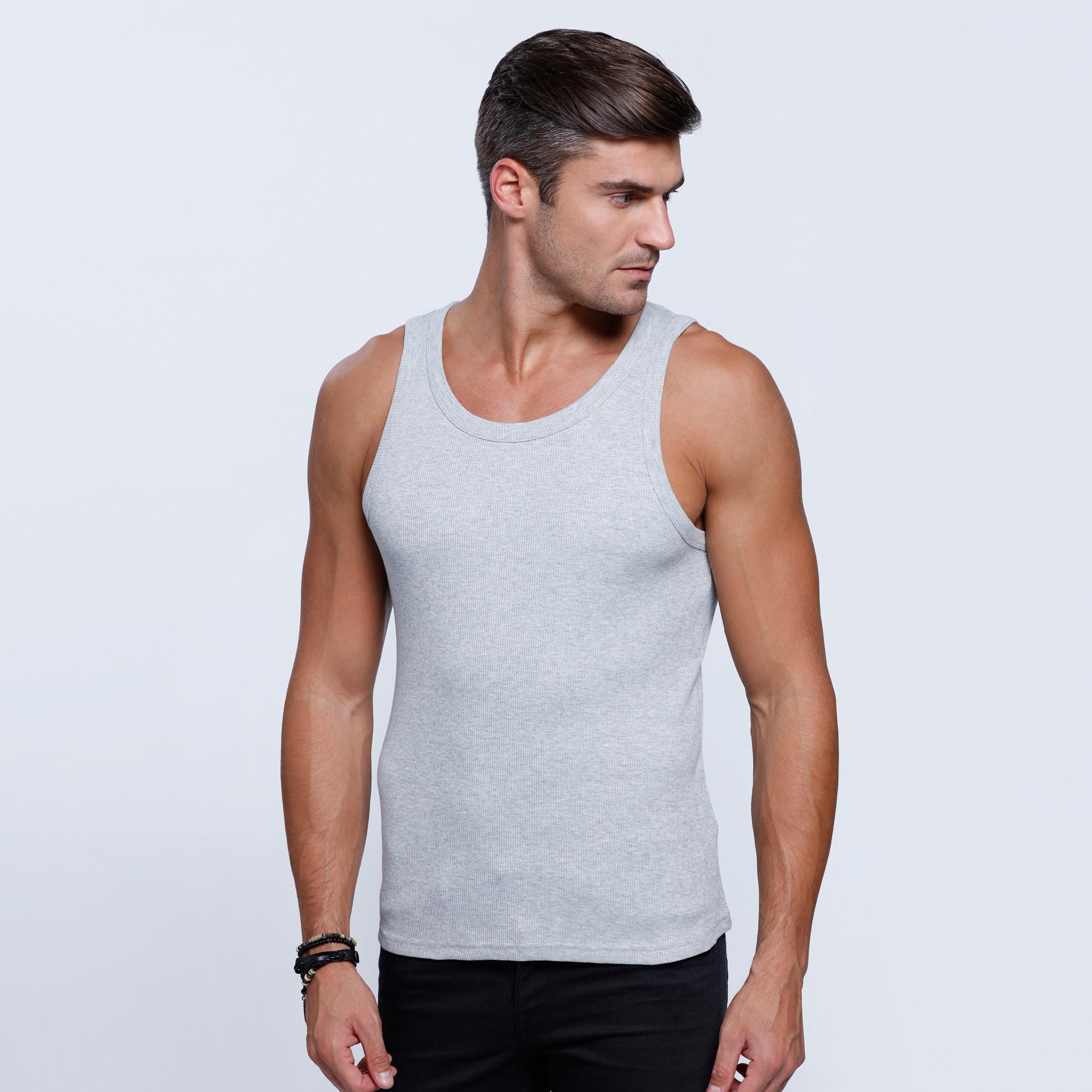 Ribbed Sleeveless Vest with Round Neck-men-clothing-tshirtsandpolos-vests-image-1