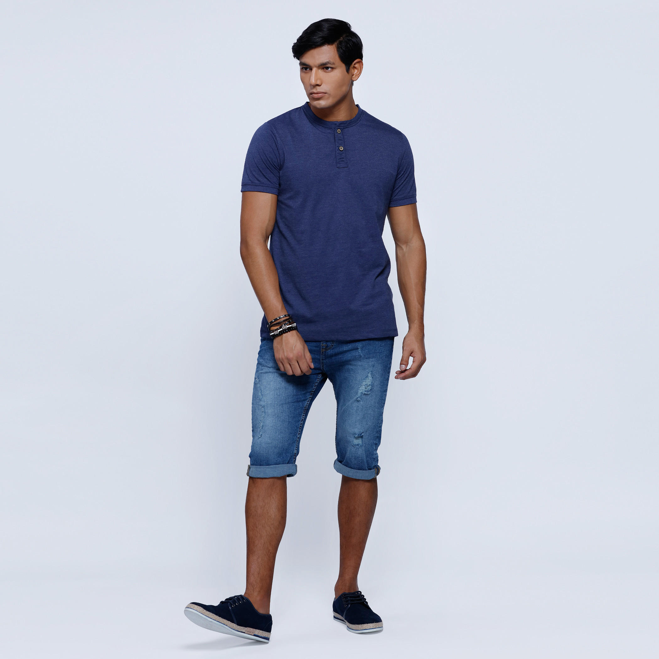 Henley Neck T-Shirt with Short Sleeves-men-clothing-tshirtsandpolos-tshirts-image-5