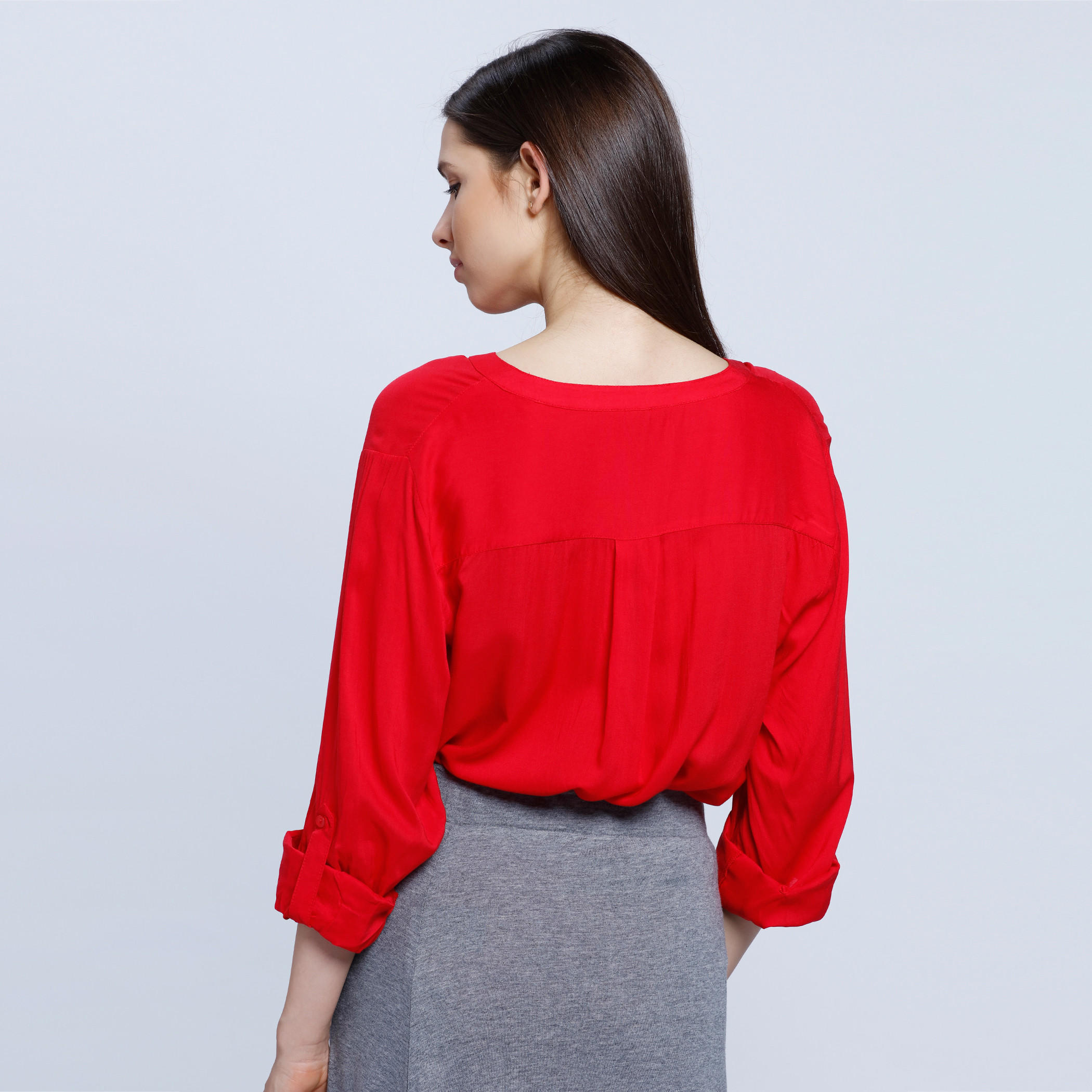 Roll Up Sleeves Top-women-clothing-shirtsandblouses-blouses-image-2
