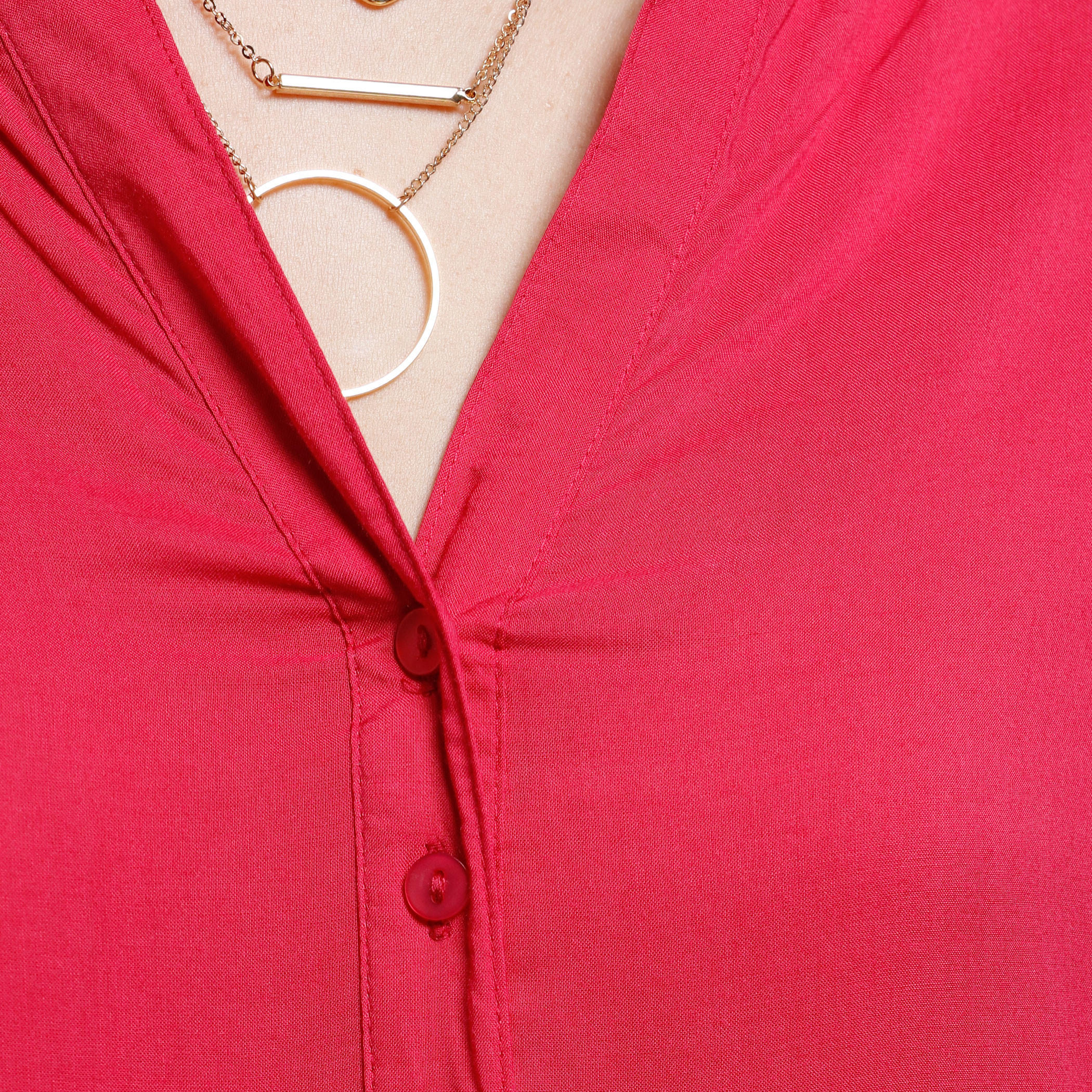 Roll Up Sleeves Top with High Low Hem-women-clothing-shirtsandblouses-blouses-image-4