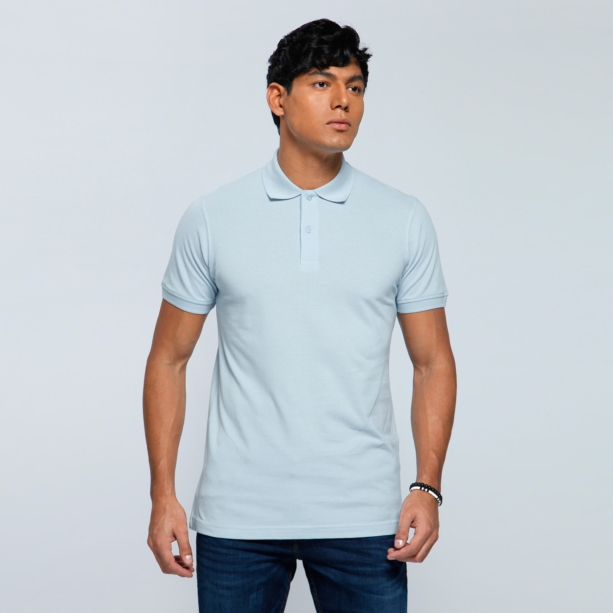 Polo Neck T-Shirt with Short Sleeves-men-clothing-tshirtsandpolos-polos-image-1