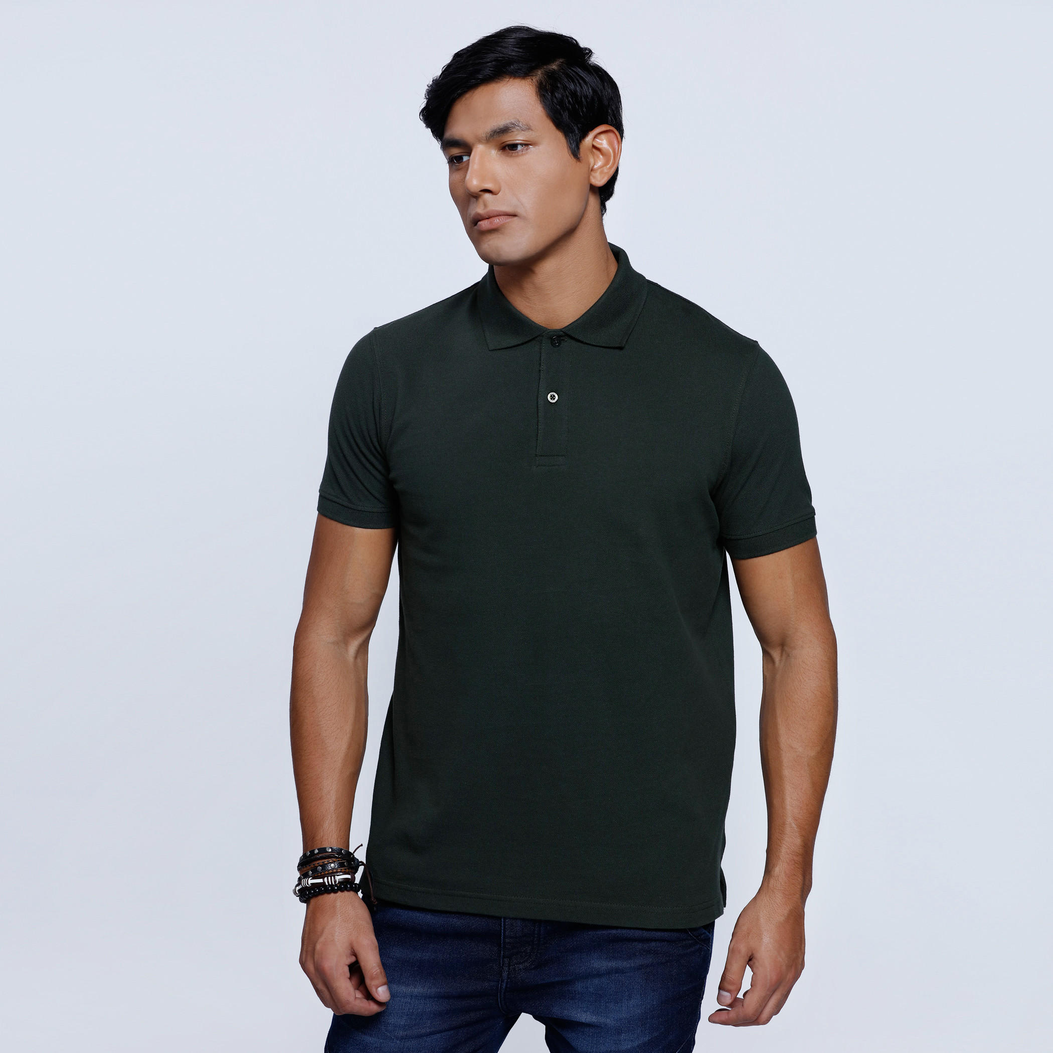 Polo Neck T-Shirt with Short Sleeves-men-clothing-tshirtsandpolos-polos-image-1