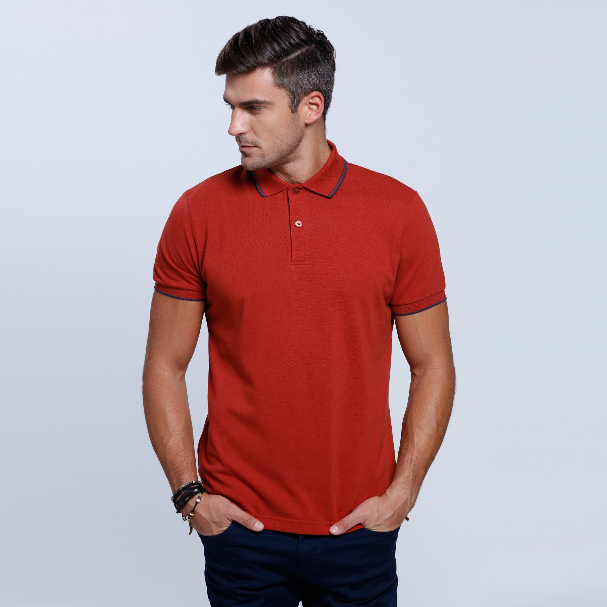 Short Sleeves T-Shirt with Polo Neckline-men-clothing-tshirtsandpolos-polos-image-1