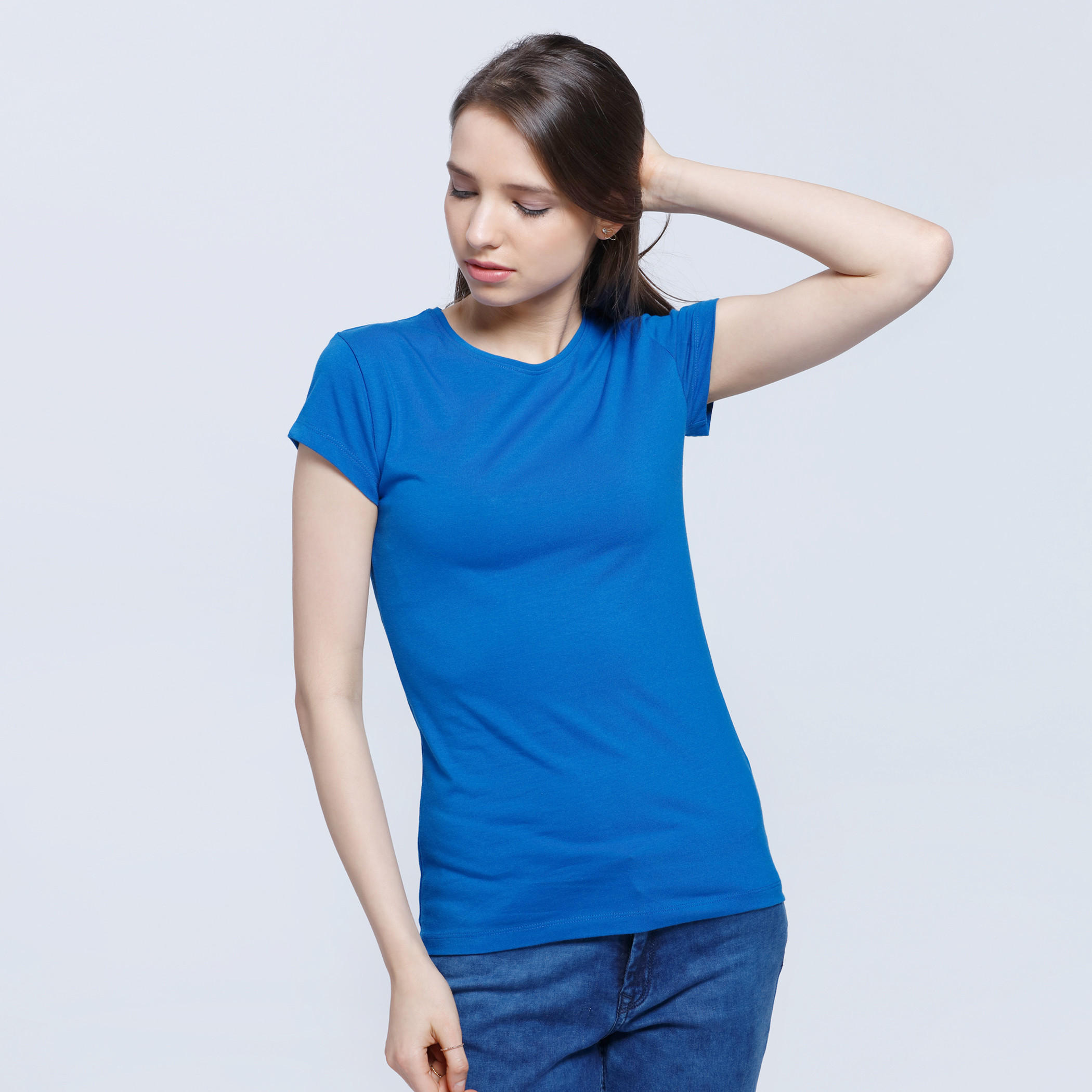 Solid Round Neck T-shirt-women-clothing-tshirts-image-1