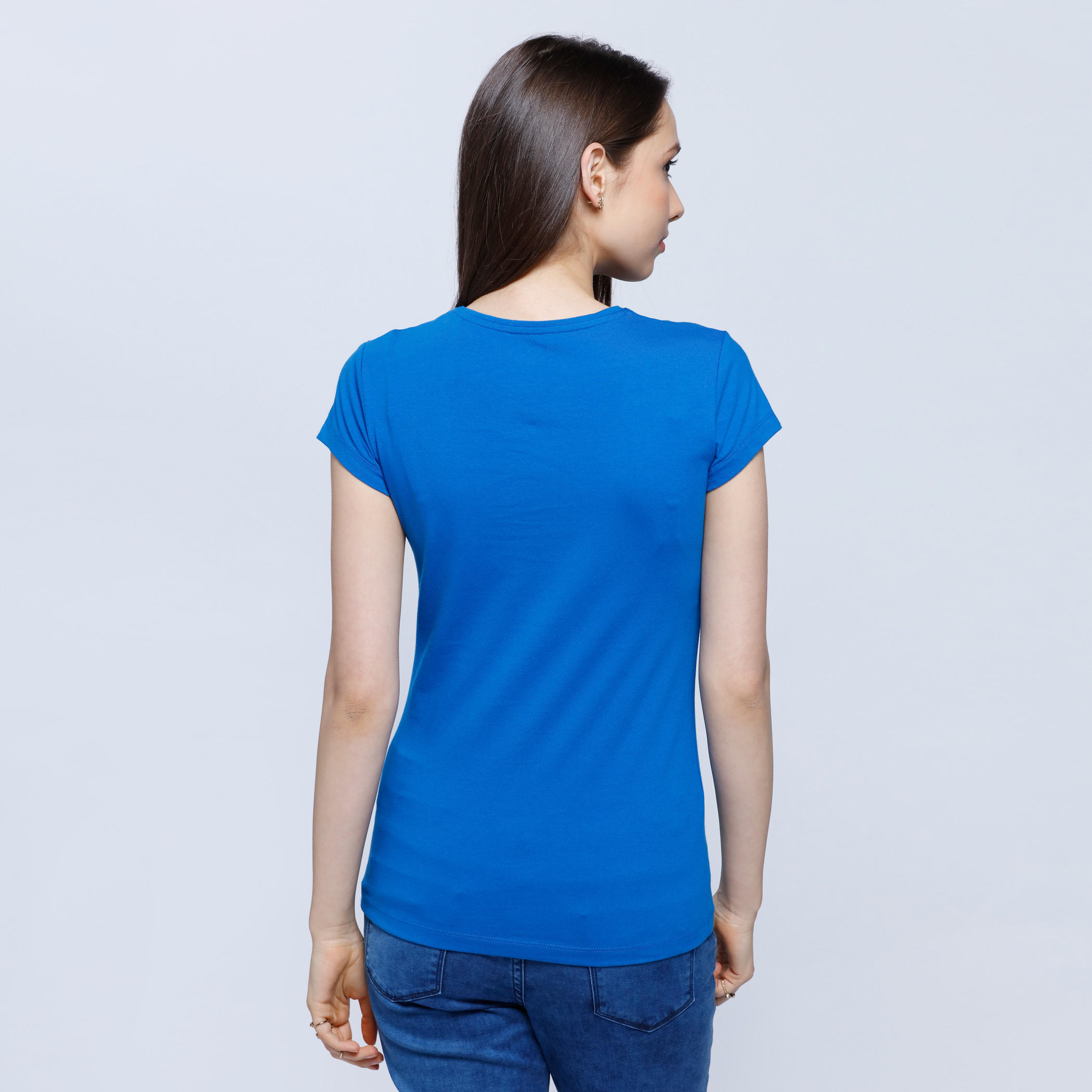 Solid Round Neck T-shirt-women-clothing-tshirts-image-2