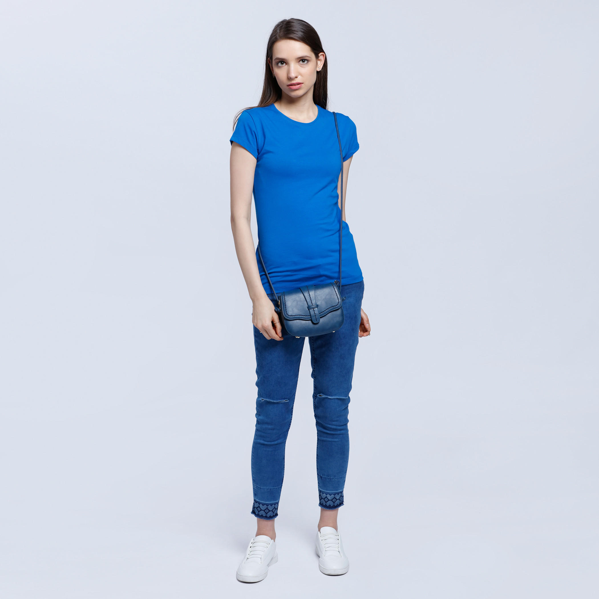 Solid Round Neck T-shirt-women-clothing-tshirts-image-5