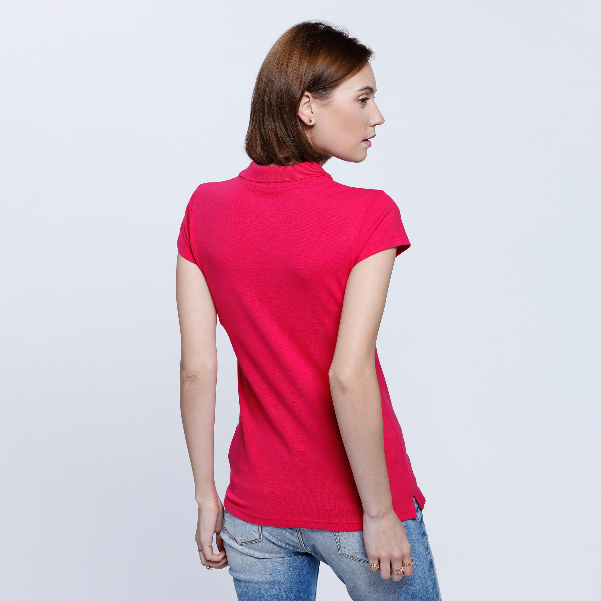 Polo Neck T-Shirt with Short Sleeves-women-clothing-tshirts-image-2