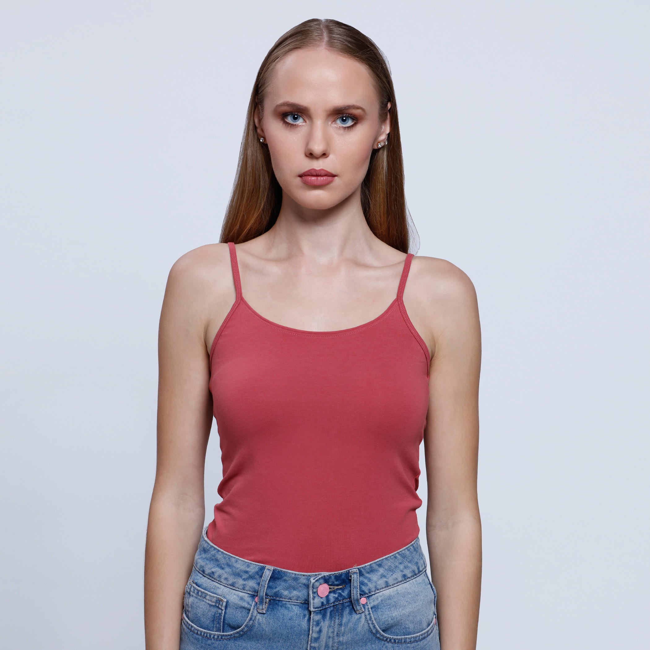 Spaghetti Top with Round Neck-women-clothing-tshirts-image-1