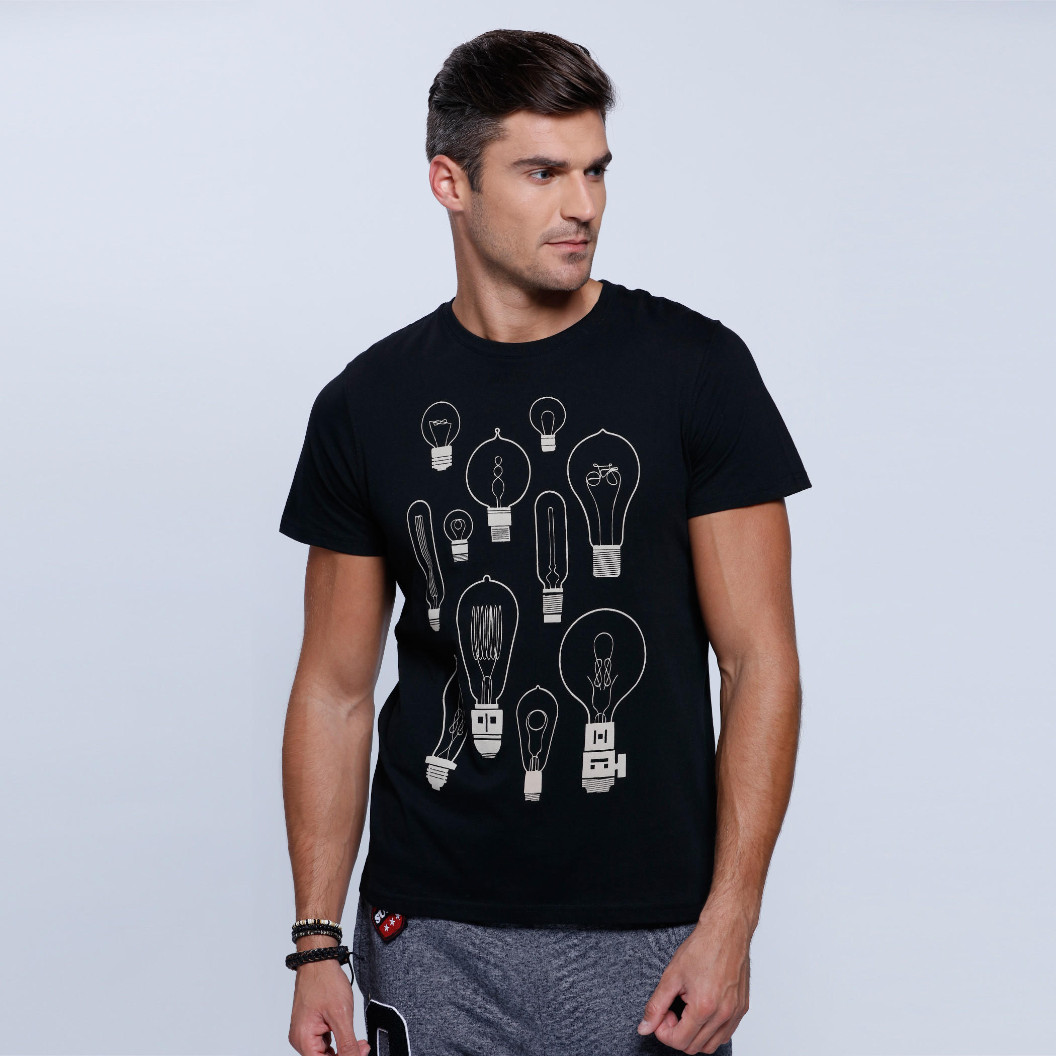 Printed Short Sleeves T-Shirt with Round Neckline-men-clothing-tshirtsandpolos-tshirts-image-1