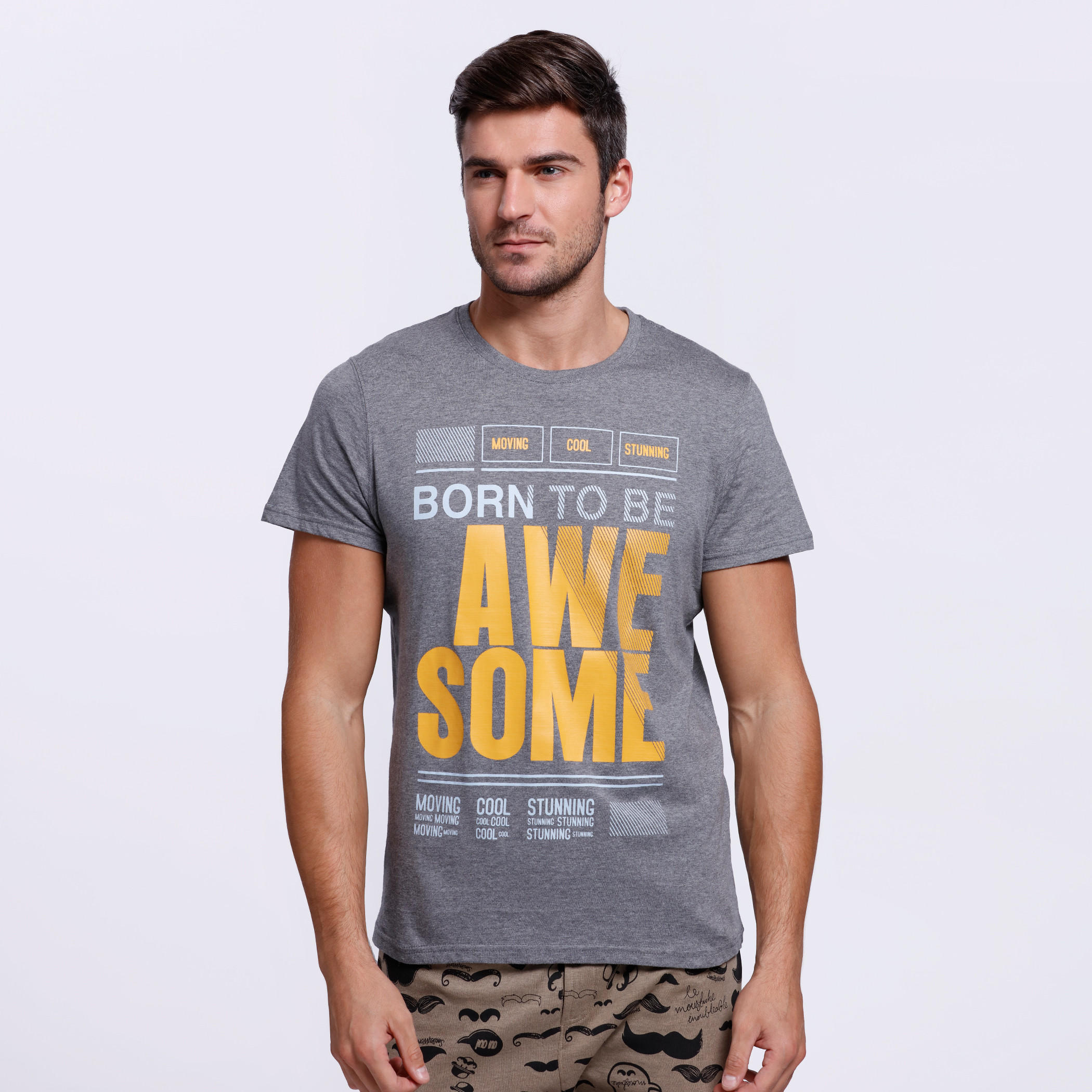Graphic Print T-Shirt with Crew Neck and Short Sleeves-men-clothing-tshirtsandpolos-tshirts-image-1