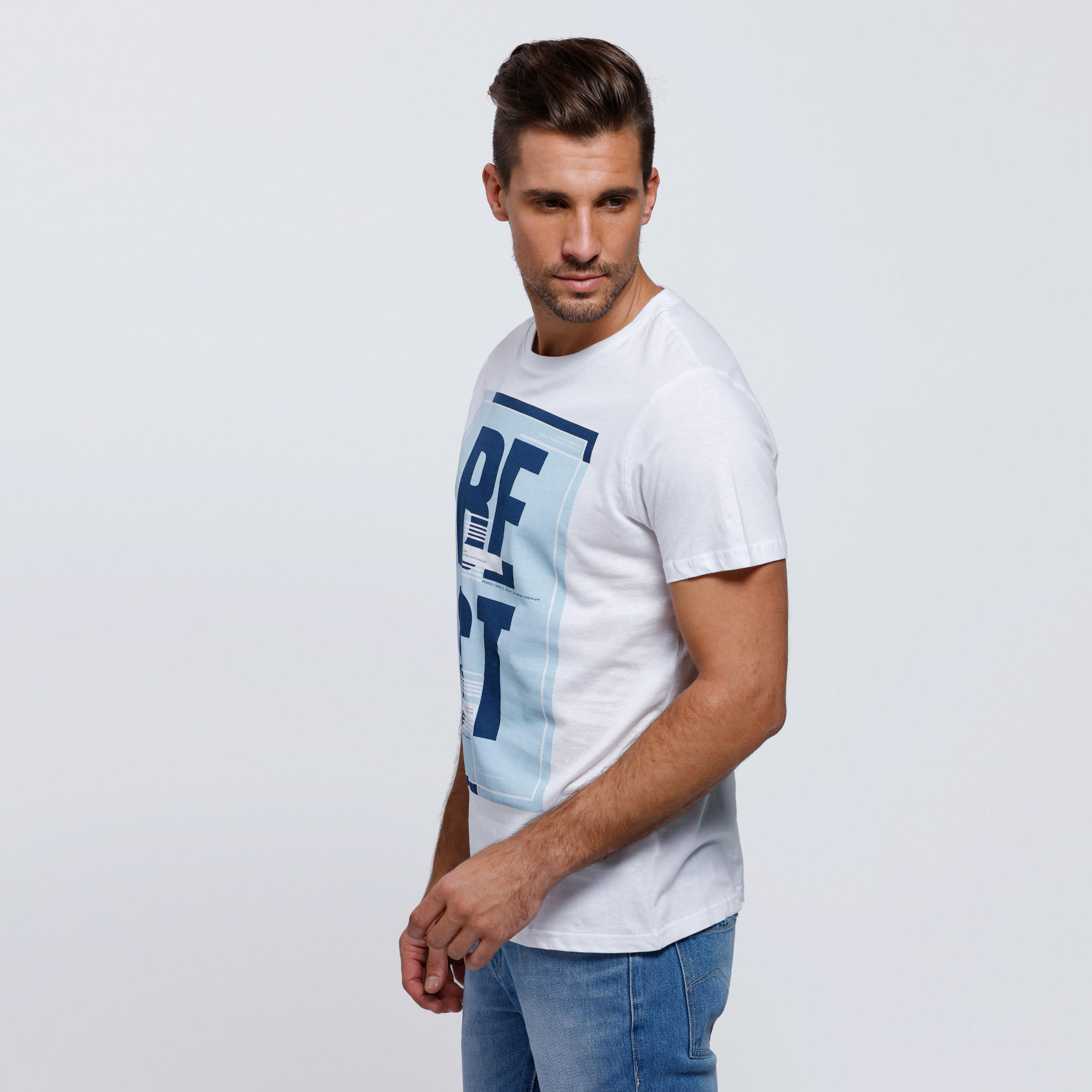 Printed Crew Neck T-Shirt with Short Sleeves-men-clothing-tshirtsandpolos-tshirts-image-3