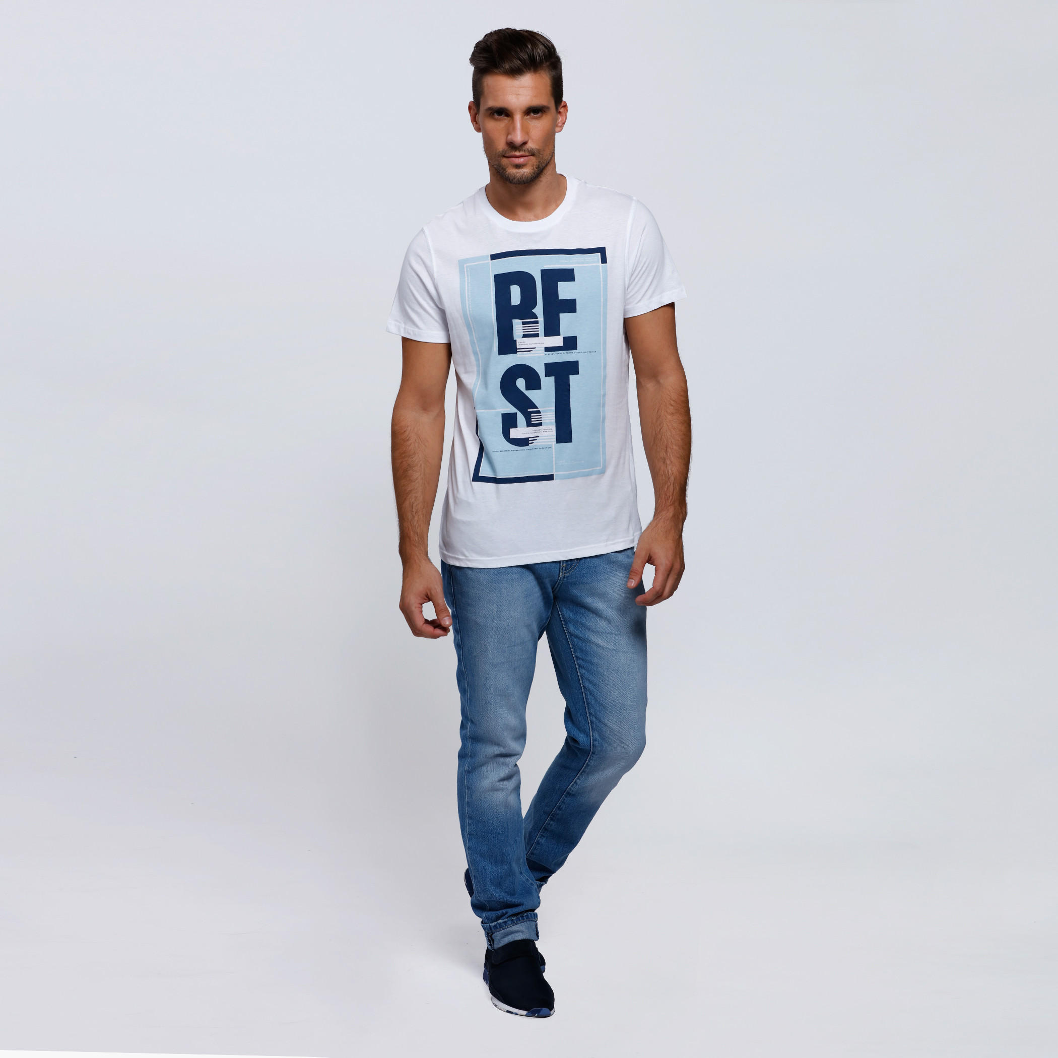Printed Crew Neck T-Shirt with Short Sleeves-men-clothing-tshirtsandpolos-tshirts-image-5