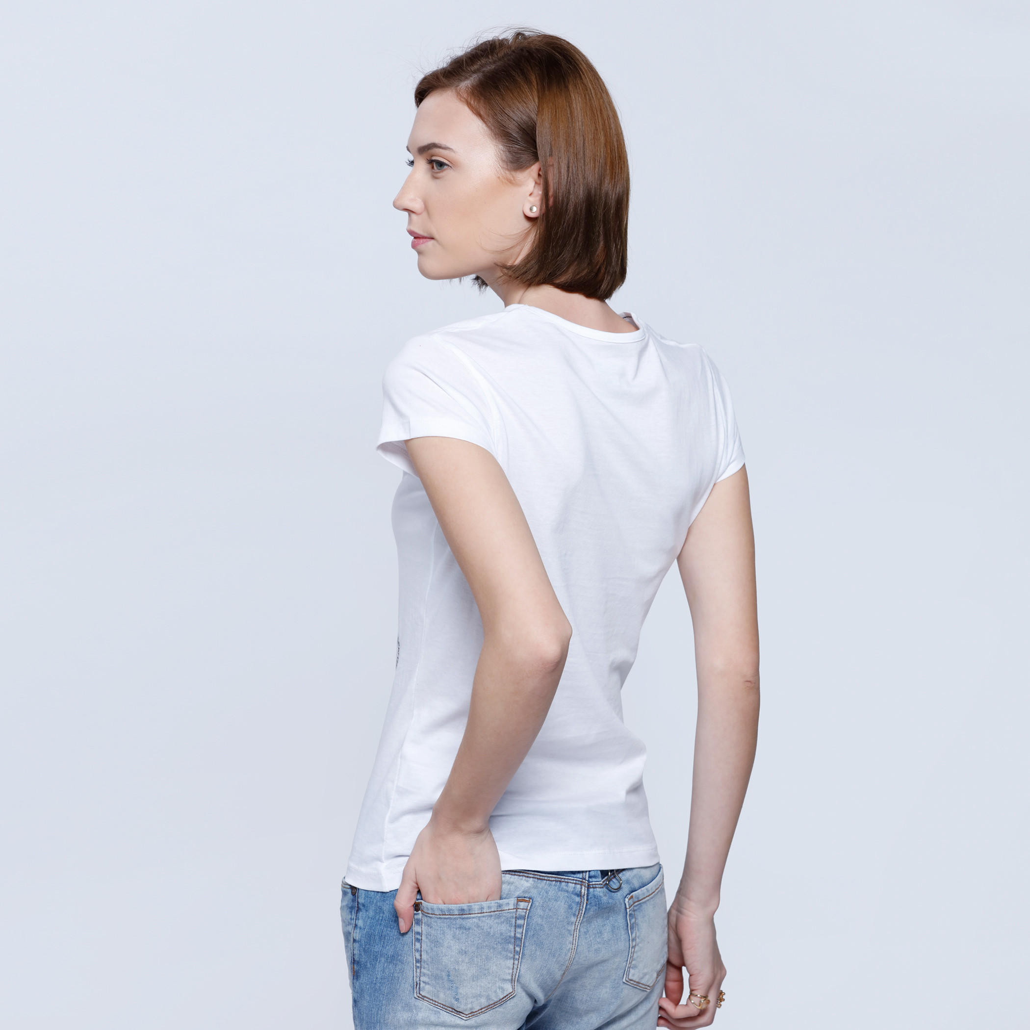 Printed T-Shirt with Round Neck and Short Sleeves-women-clothing-tshirts-image-2