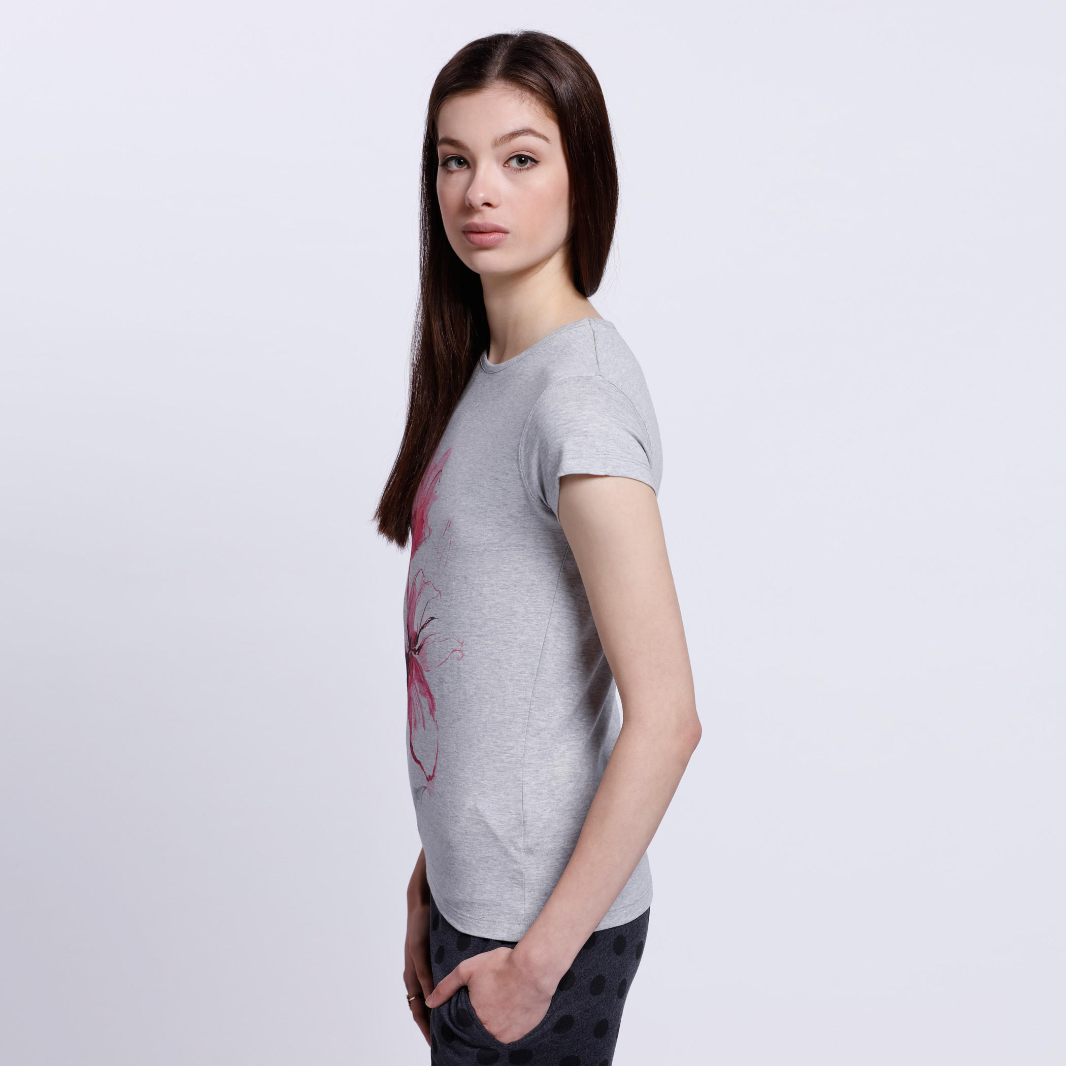 Floral Print T-Shirt with Short Sleeves-women-clothing-tshirts-image-3