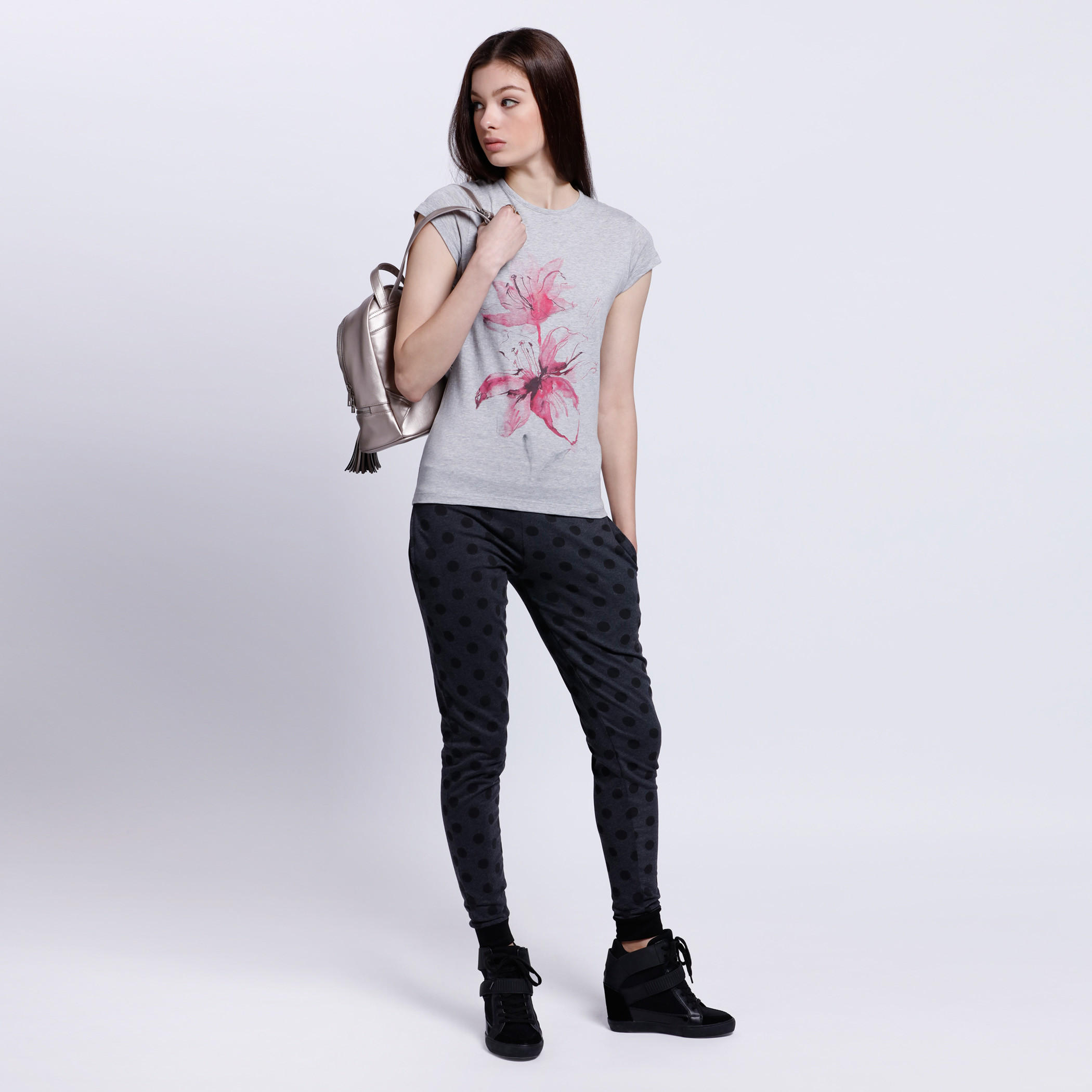 Floral Print T-Shirt with Short Sleeves-women-clothing-tshirts-image-5