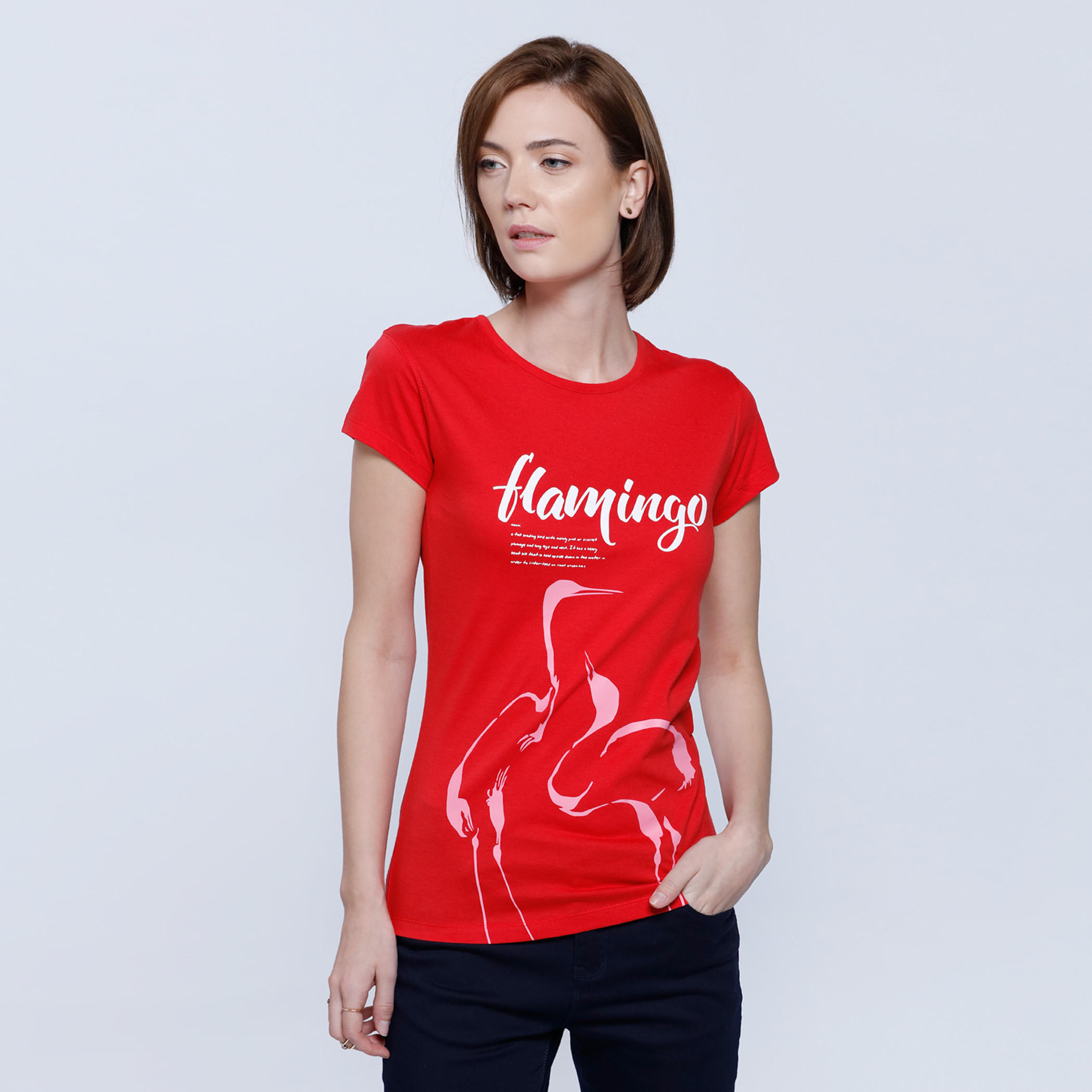 Printed T-Shirt with Round Neck and Short Sleeves-women-clothing-tshirts-image-1