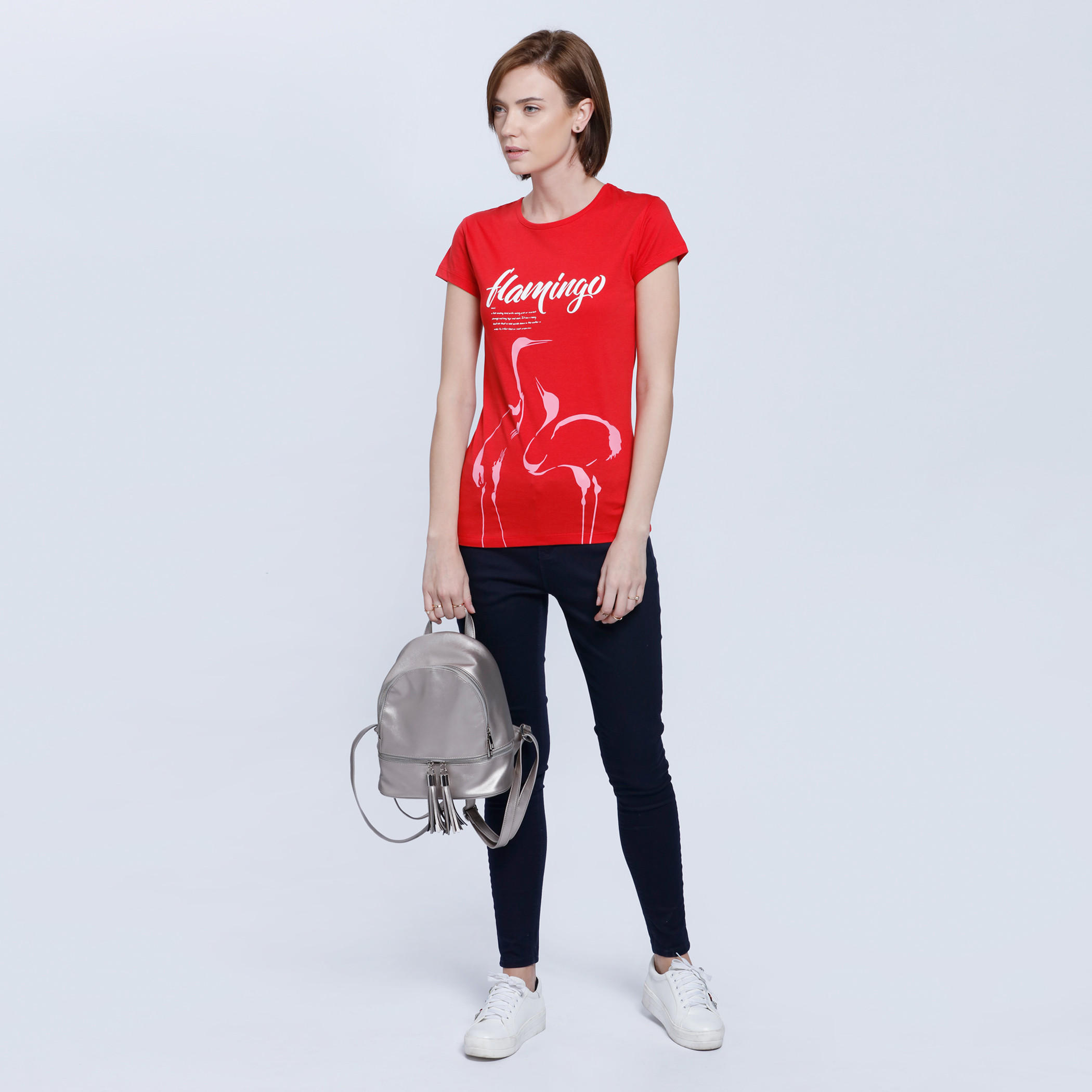 Printed T-Shirt with Round Neck and Short Sleeves-women-clothing-tshirts-image-5