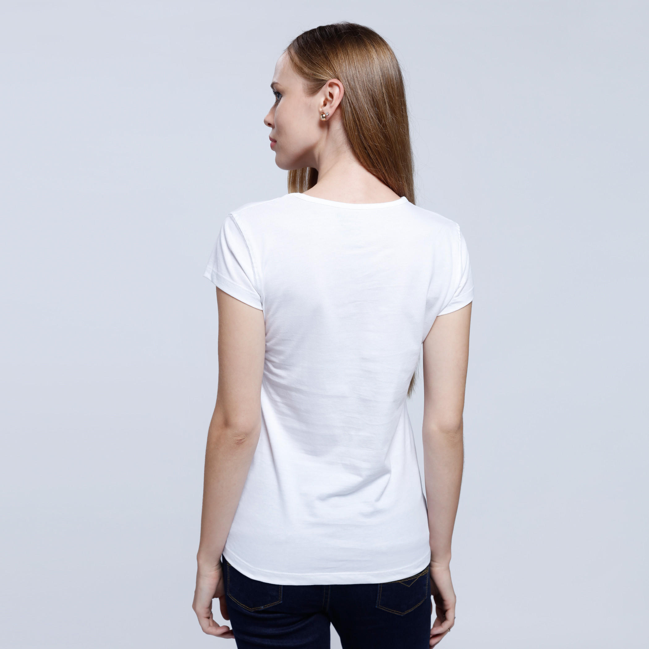 Printed Round Neck T-Shirt with Short Sleeves-women-clothing-tshirts-image-2