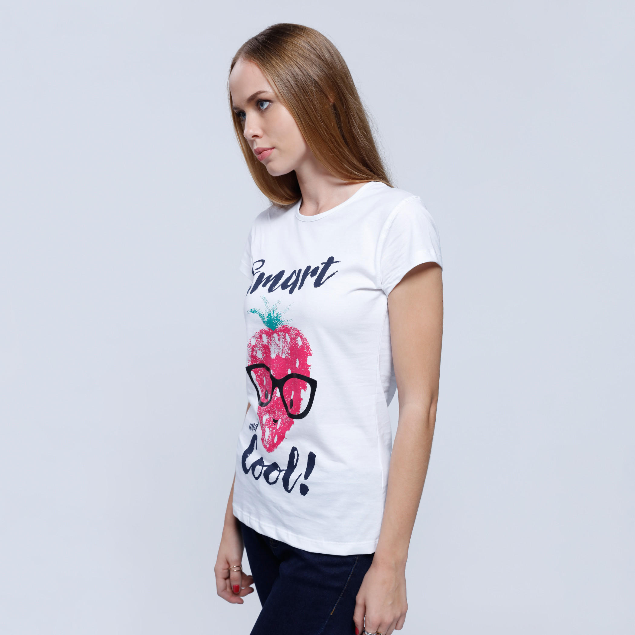 Printed Round Neck T-Shirt with Short Sleeves-women-clothing-tshirts-image-3