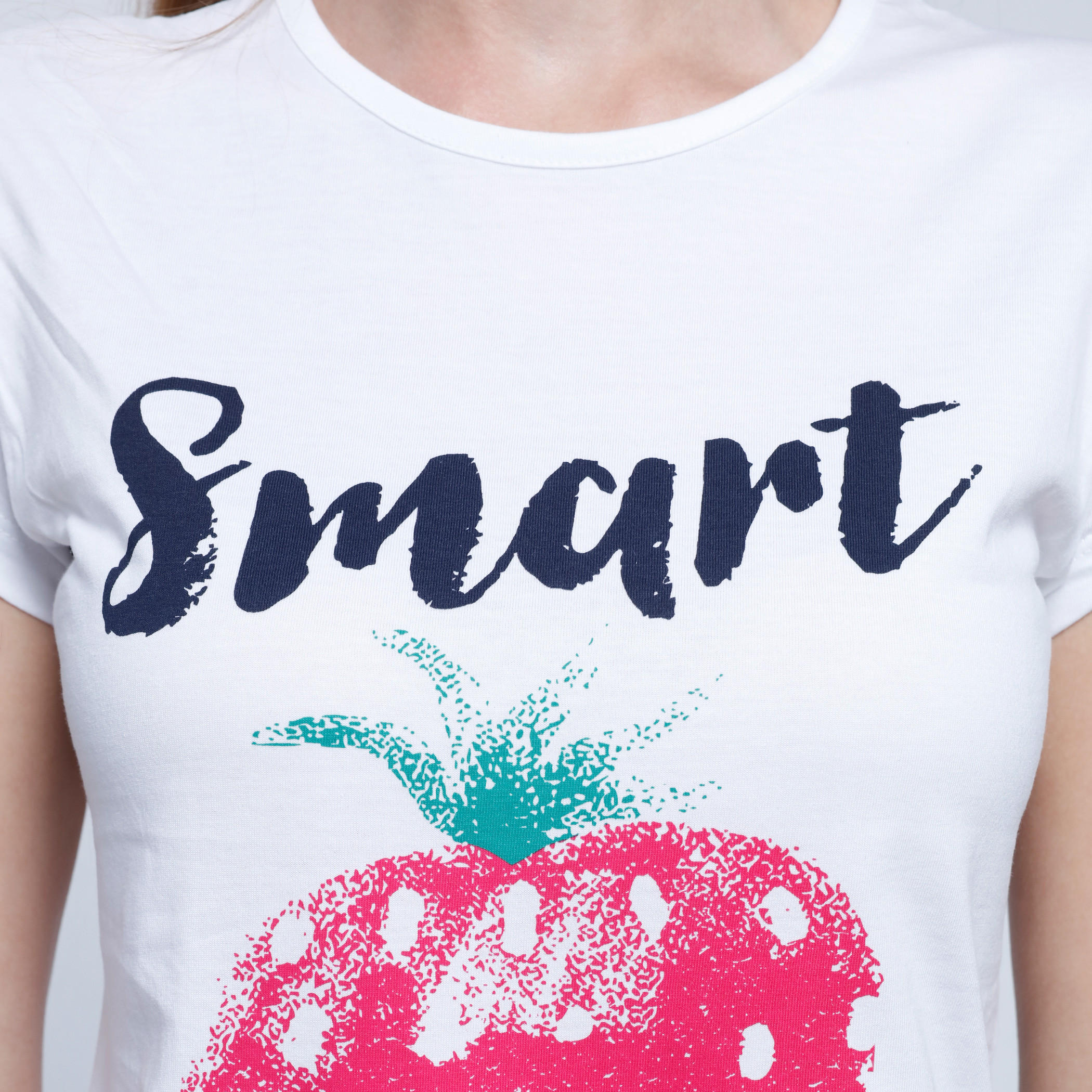 Printed Round Neck T-Shirt with Short Sleeves-women-clothing-tshirts-image-4