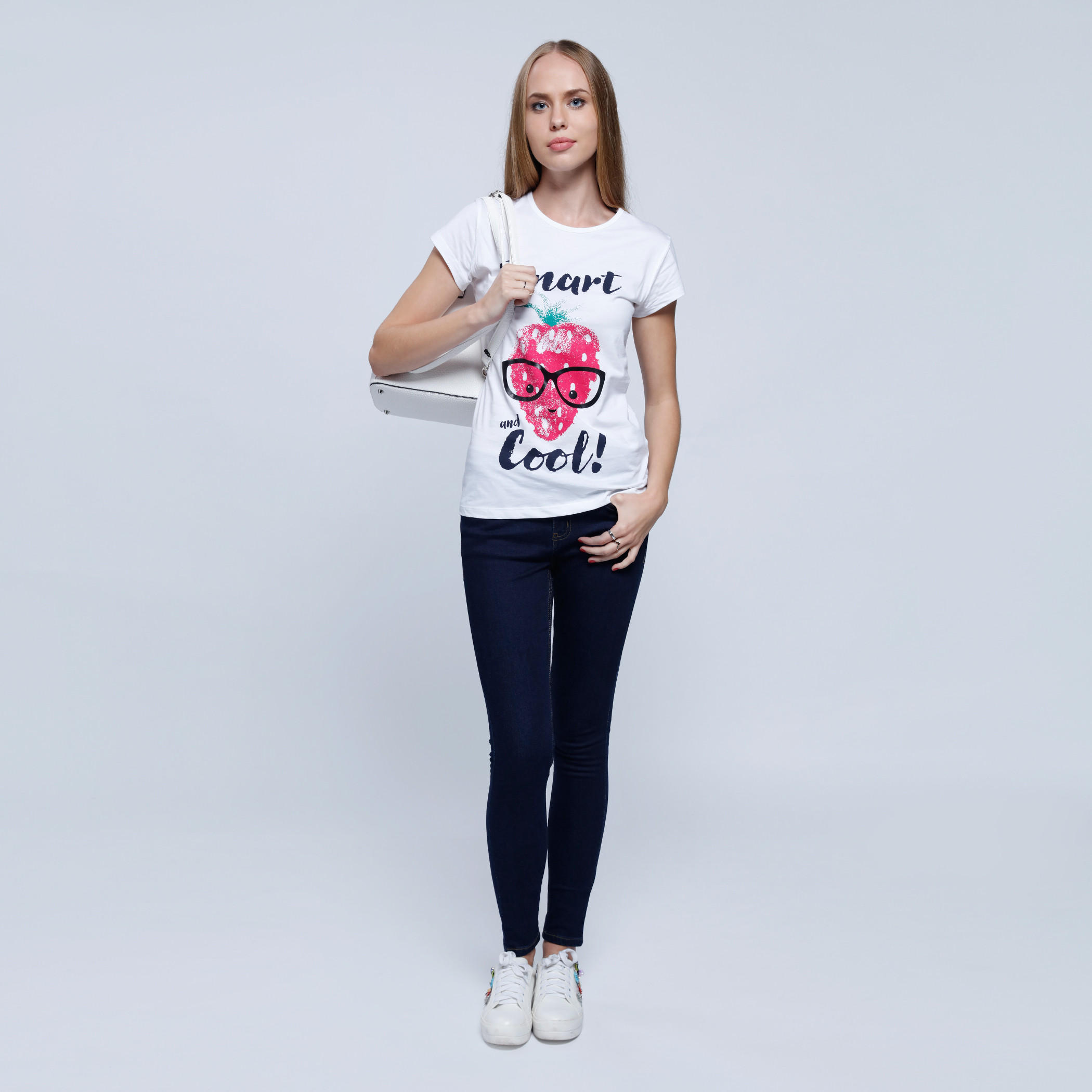 Printed Round Neck T-Shirt with Short Sleeves-women-clothing-tshirts-image-5