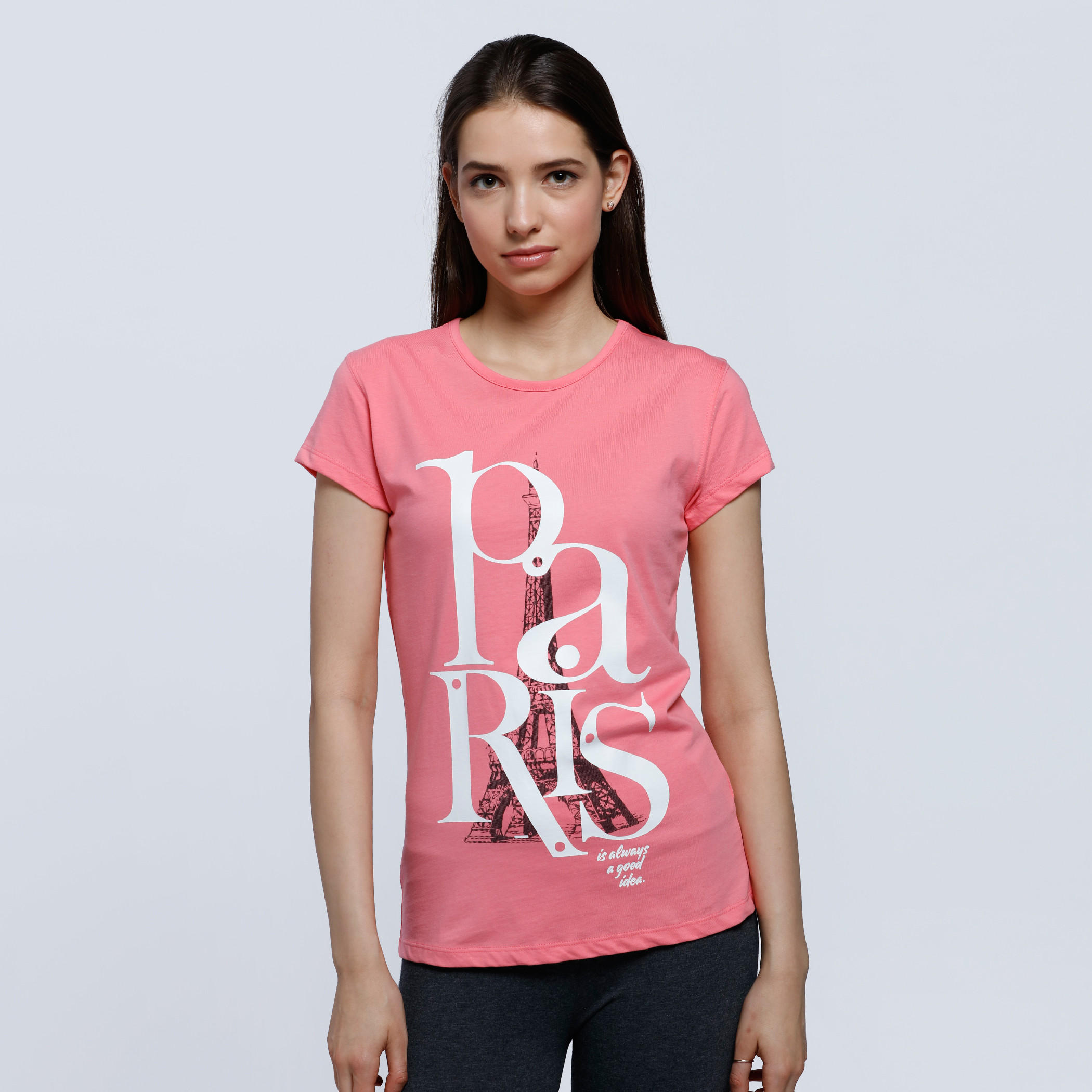 Graphic Print T-Shirt with Round Neck and Short Sleeves-women-clothing-tshirts-image-1
