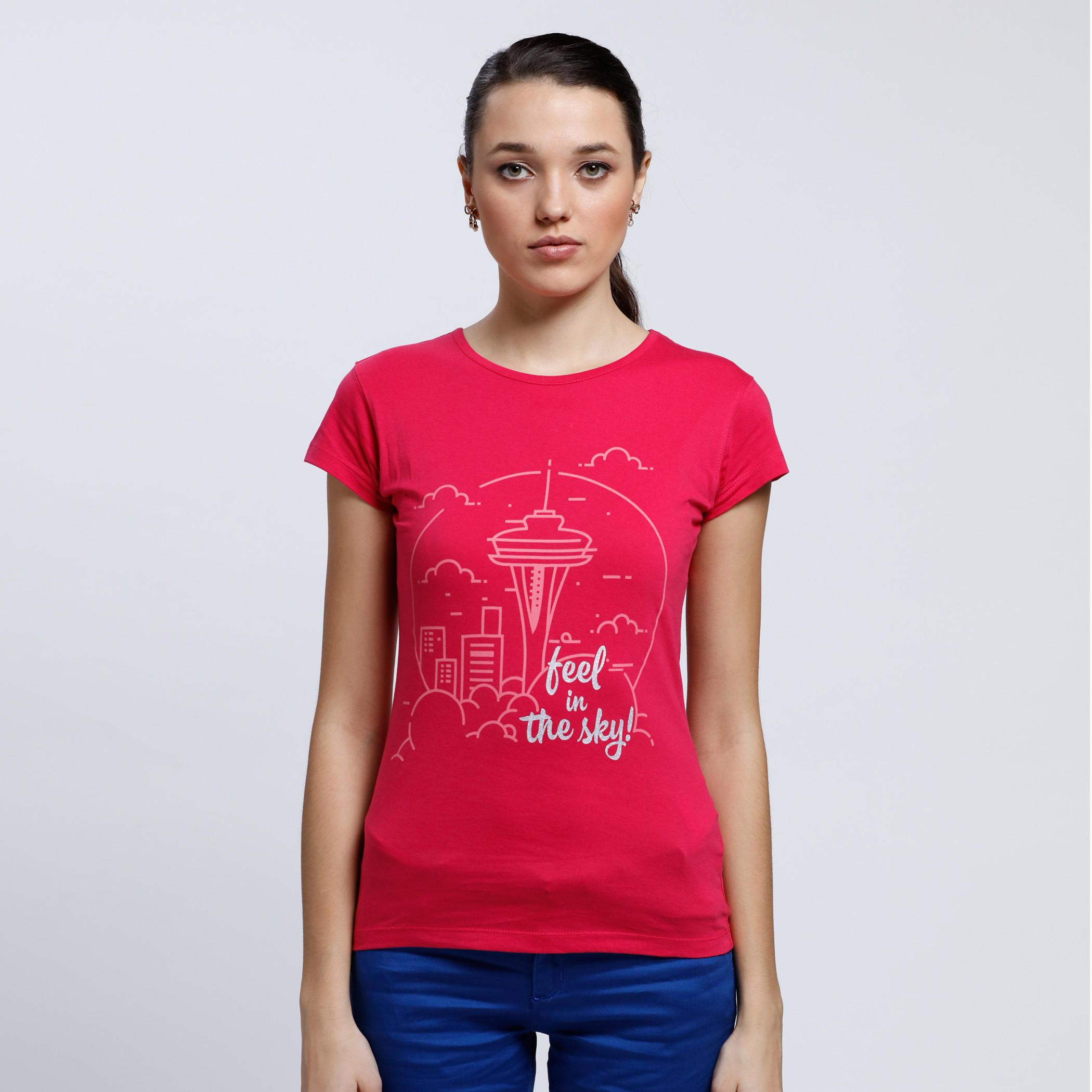 Printed Short Sleeves T-Shirt with Round Neck-women-clothing-tshirts-image-1