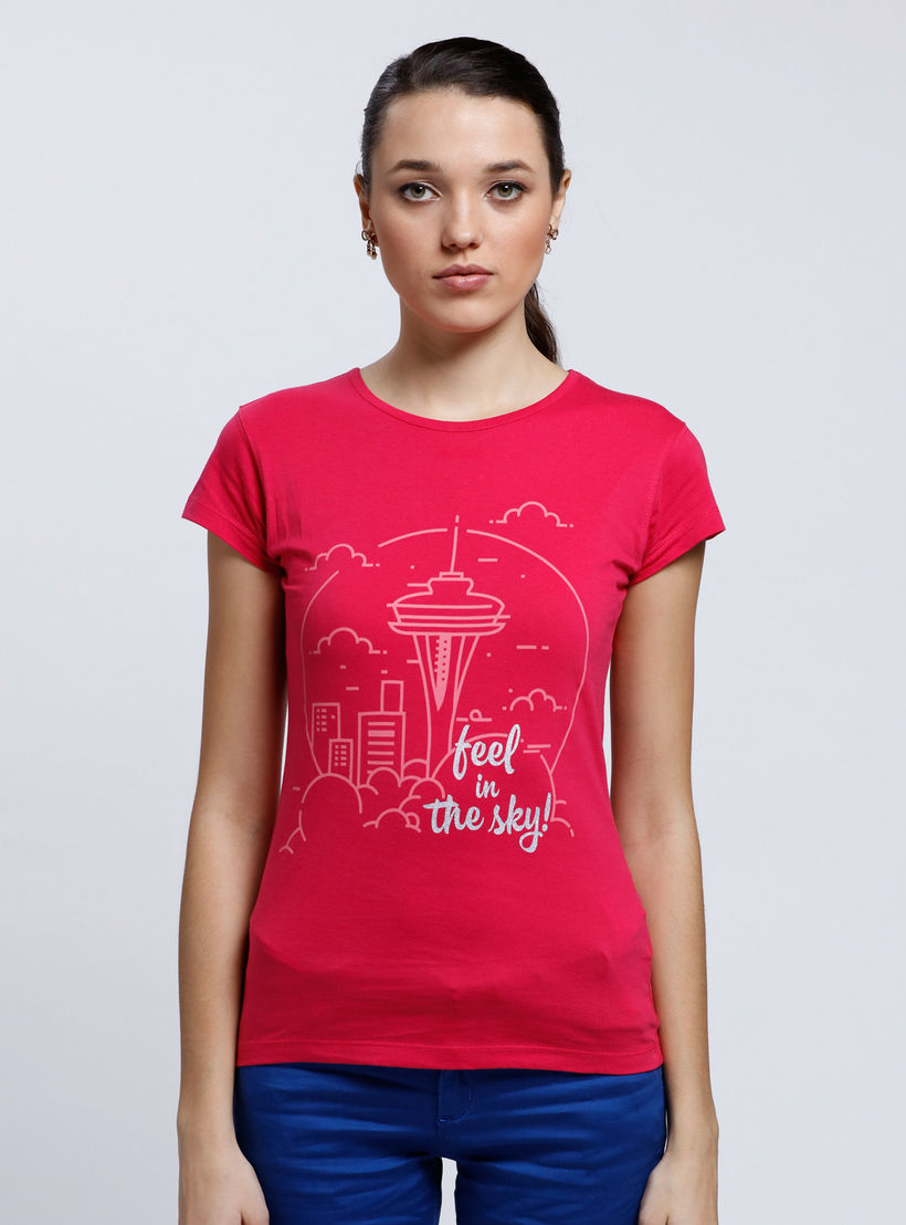 Printed Short Sleeves T-Shirt with Round Neck-women-clothing-tshirts-image-1